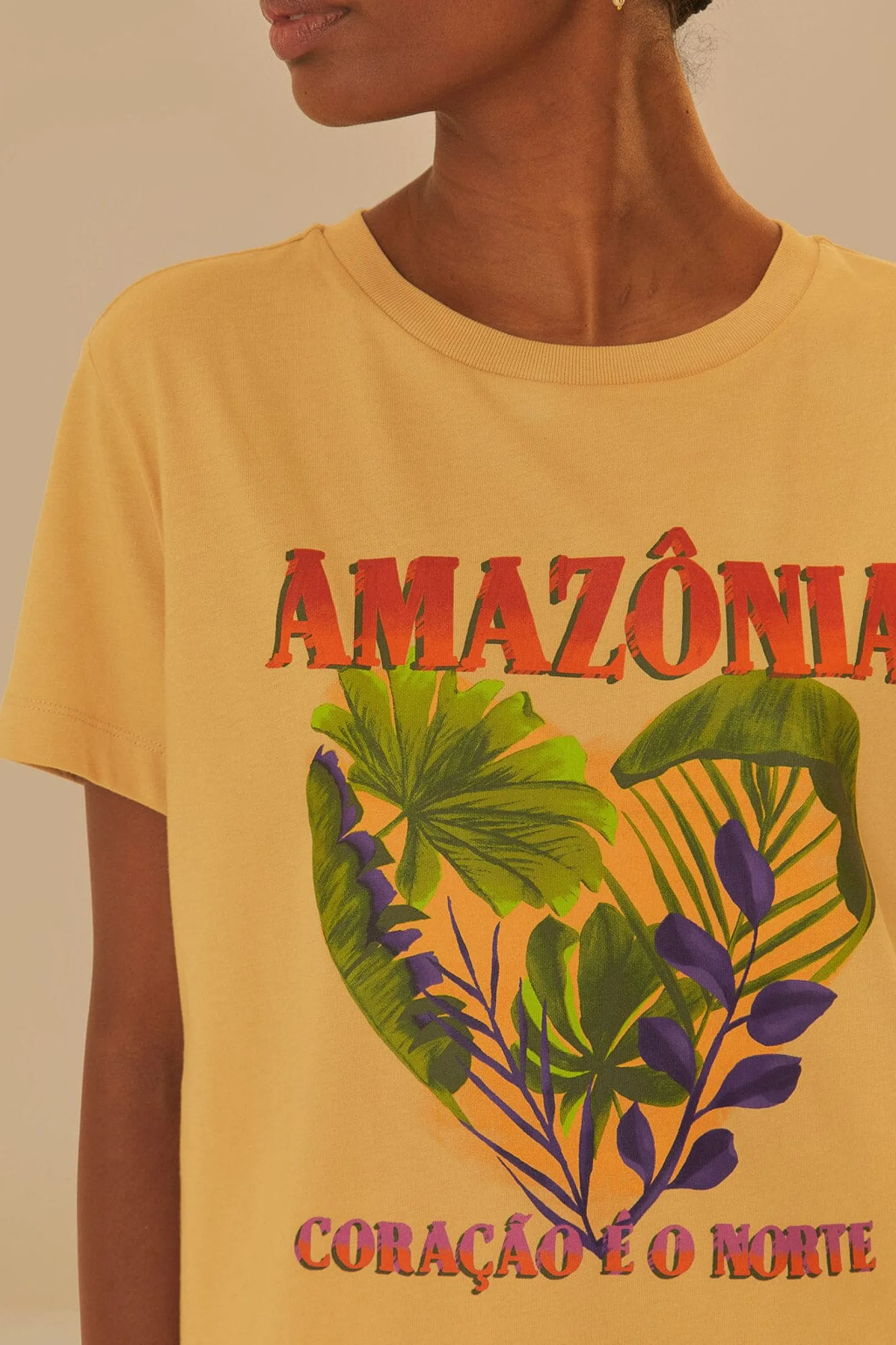 FARM Rio AMAZONIA CORACAO E O NORTE FIT T-SHIRT Cheap