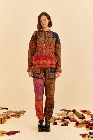 FARM Rio BANDANA DREAM MIXED LEOPARD TEXTURE SWEATSHIRT Store