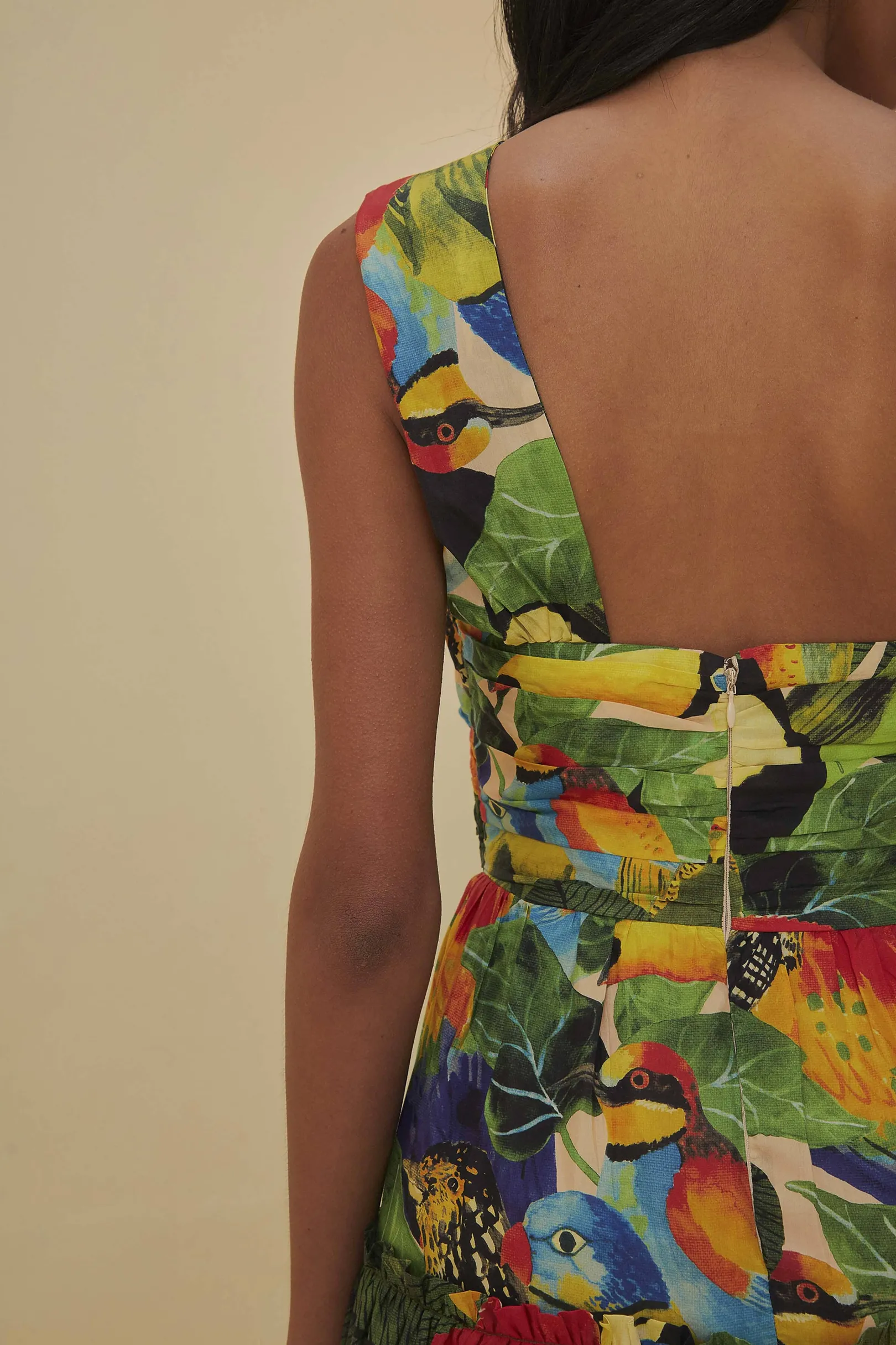 FARM Rio BIRD LEAVES SAND ONE SHOULDER MAXI DRESS Fashion