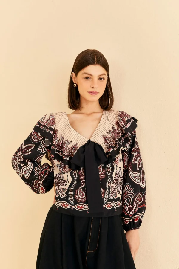 FARM Rio BLACK & WHITE SWEET MERMAIDS BLOUSE Shop
