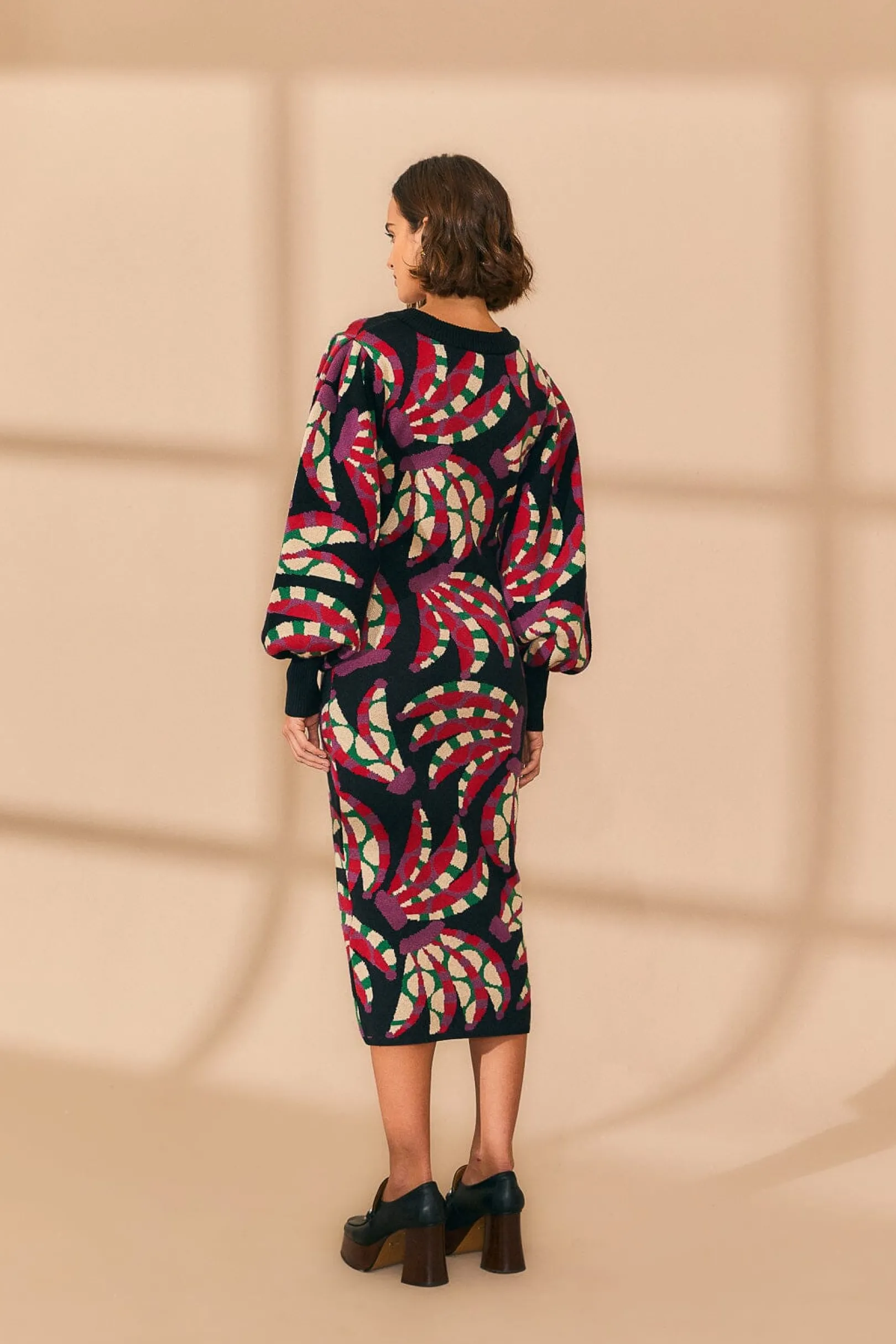 FARM Rio BLACK BANANA DOTS KNIT DRESS Clearance