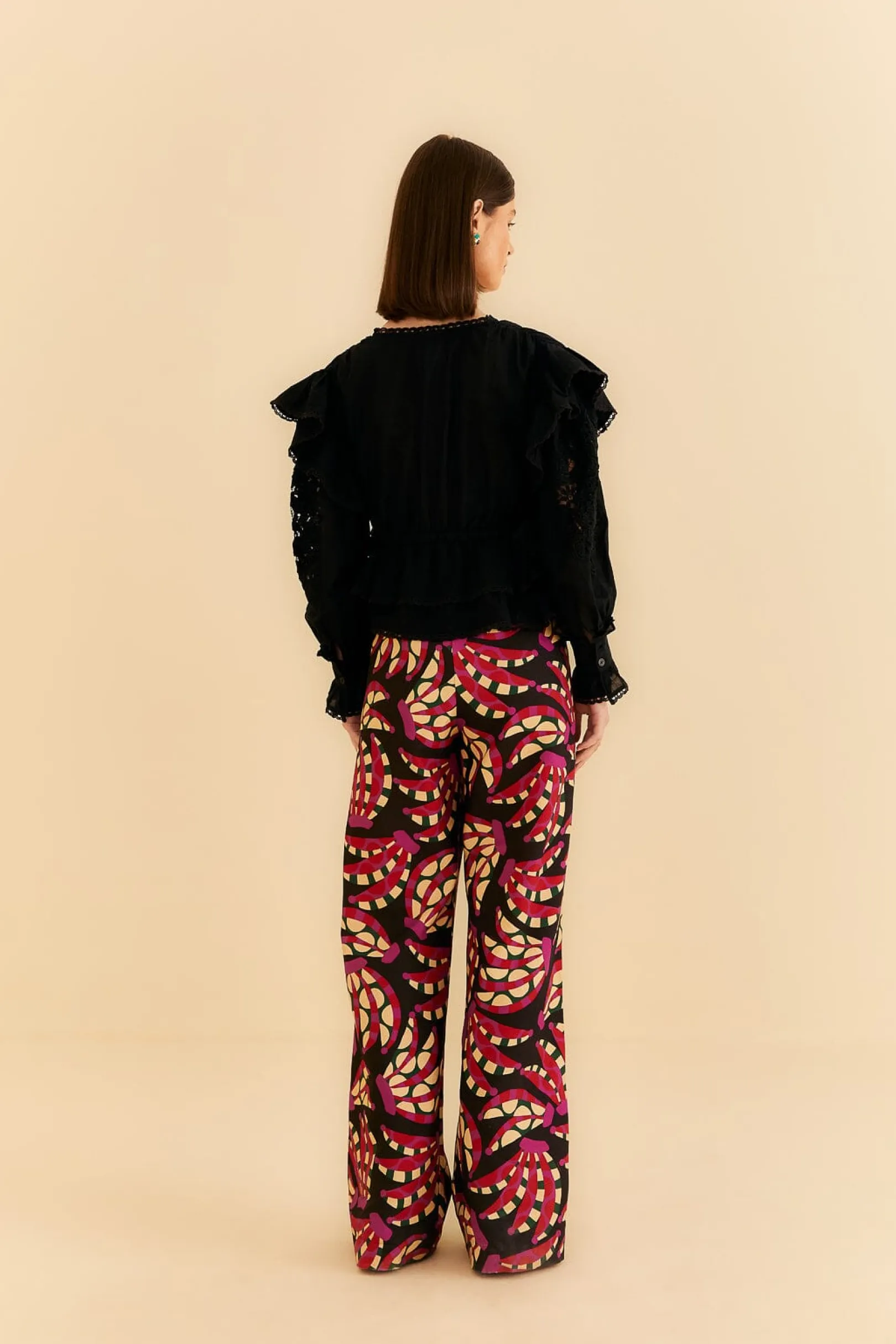 FARM Rio BLACK BANANA DOTS LOW WAISTED PANTS Fashion