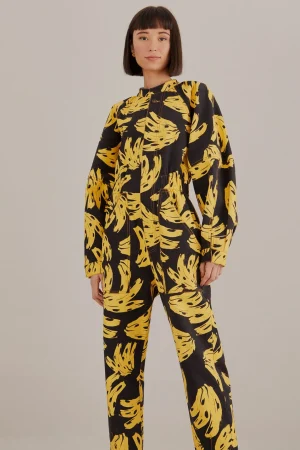 FARM Rio BLACK BOSSA BANANA JUMPSUIT Cheap