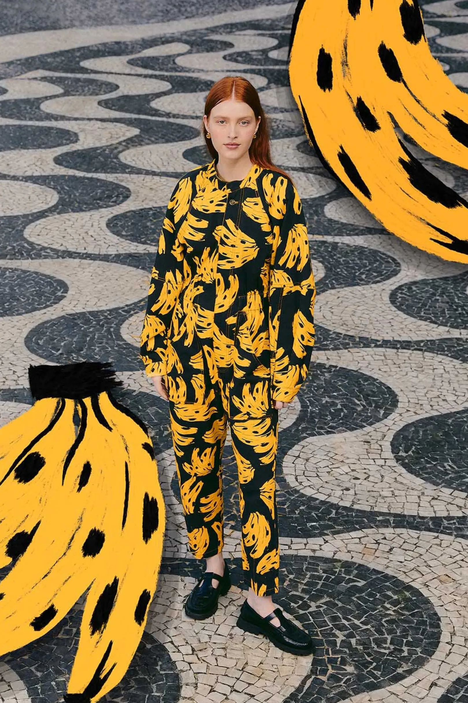 FARM Rio BLACK BOSSA BANANA JUMPSUIT Cheap