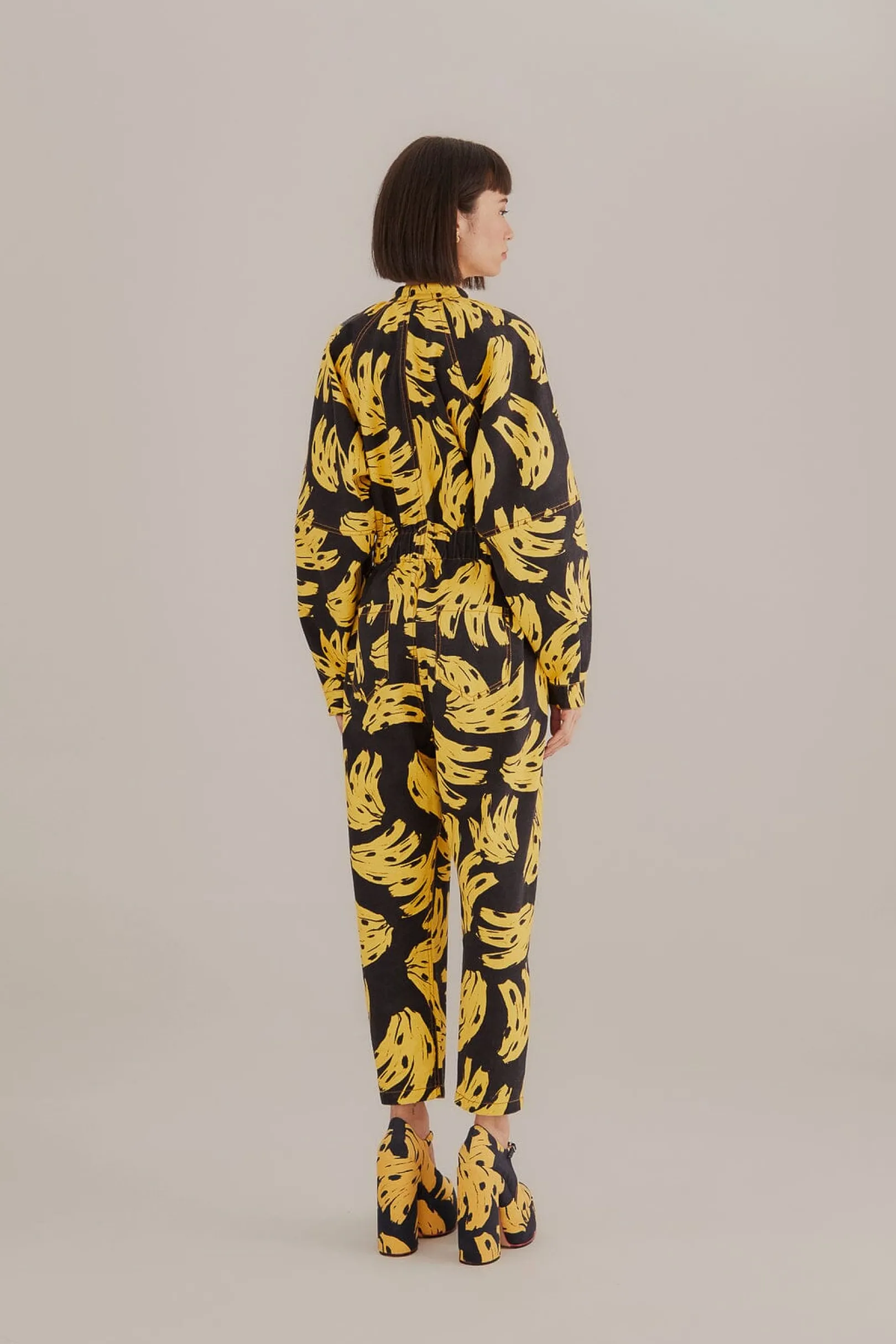 FARM Rio BLACK BOSSA BANANA JUMPSUIT Cheap