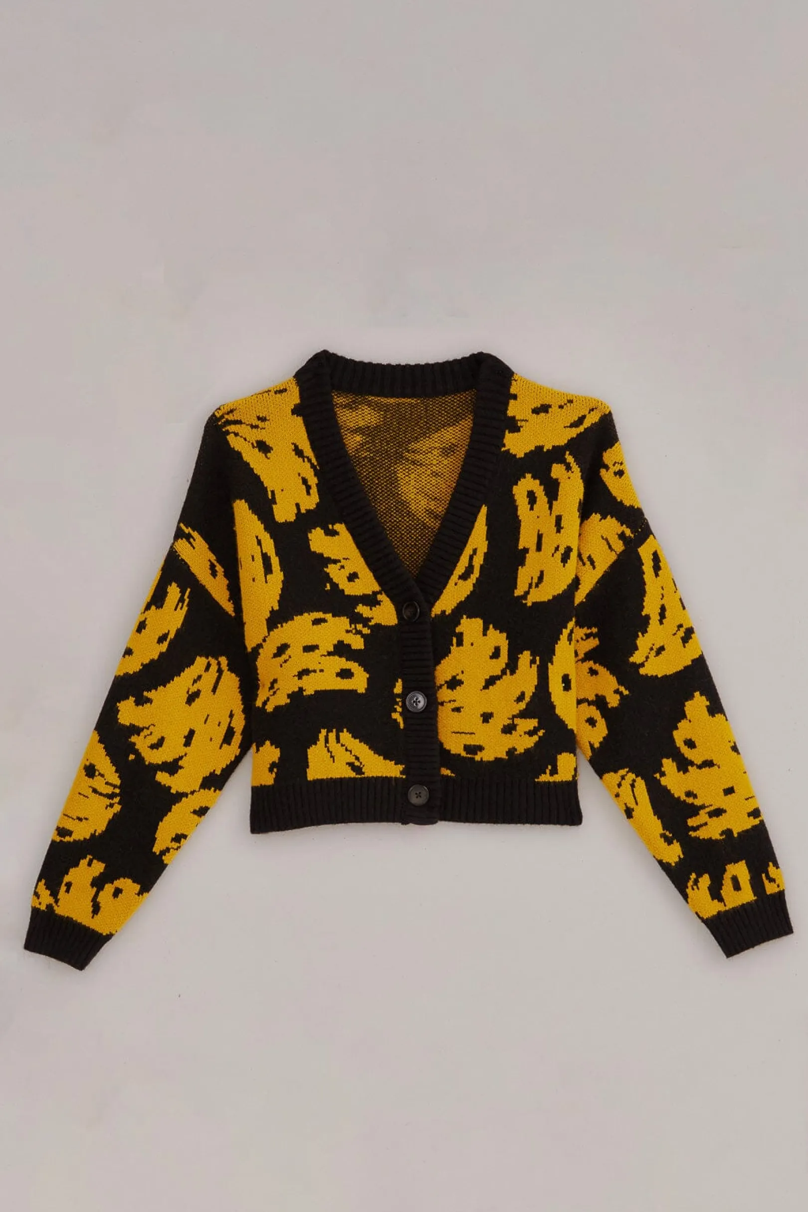 FARM Rio BLACK BOSSA BANANA KNIT CARDIGAN Flash Sale