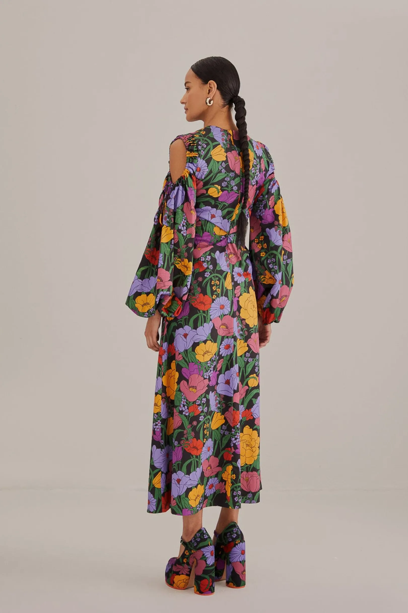 FARM Rio BLACK BUCOLIC GARDEN CUT OUT MAXI DRESS Flash Sale