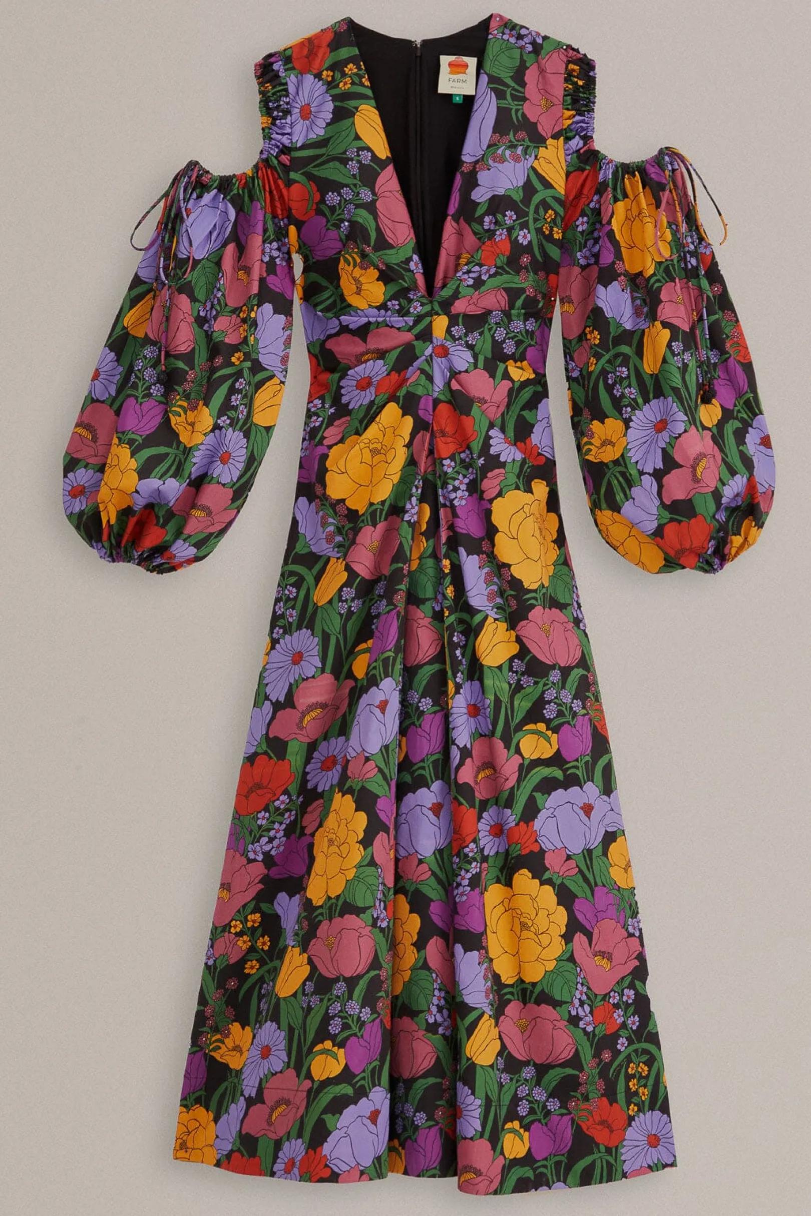 FARM Rio BLACK BUCOLIC GARDEN CUT OUT MAXI DRESS Flash Sale
