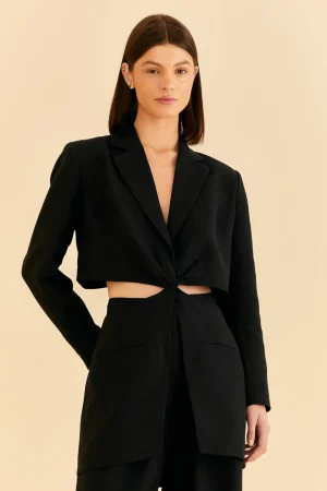FARM Rio BLACK CUT OUT BLAZER Cheap