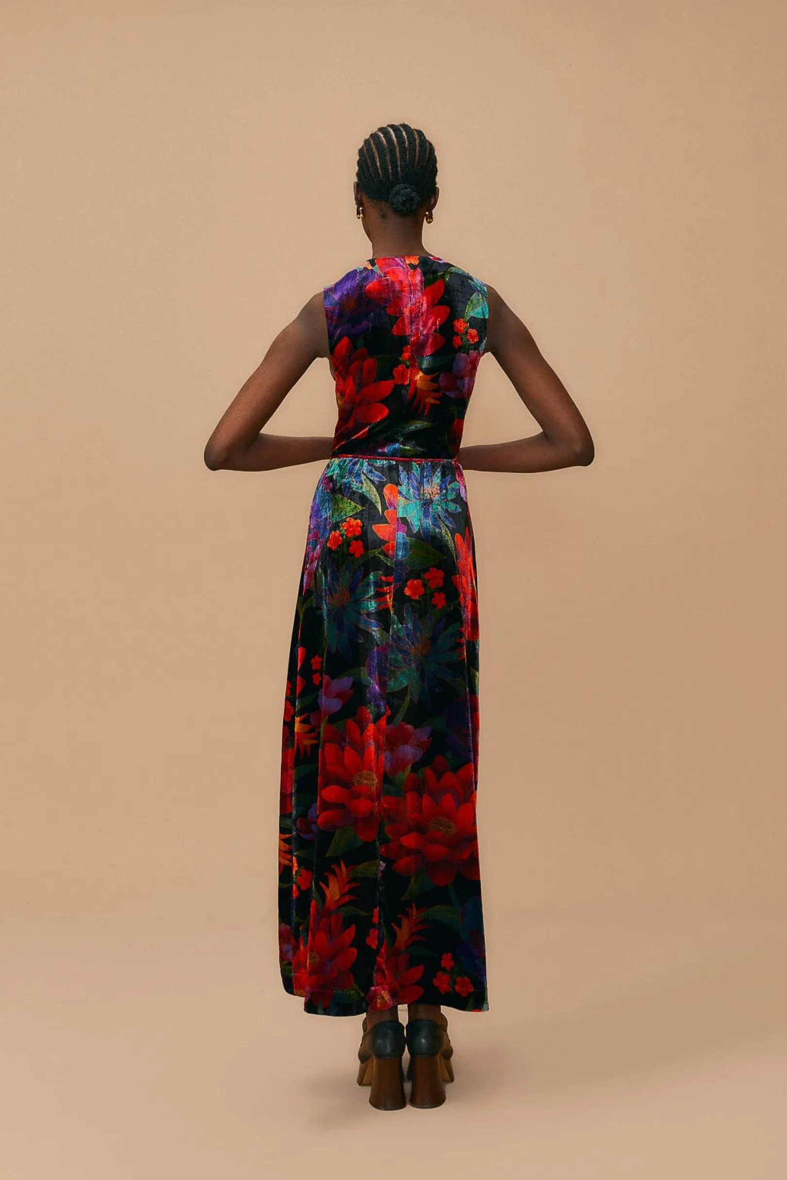 FARM Rio BLACK FLOWER SEASON MAXI WRAP DRESS Cheap