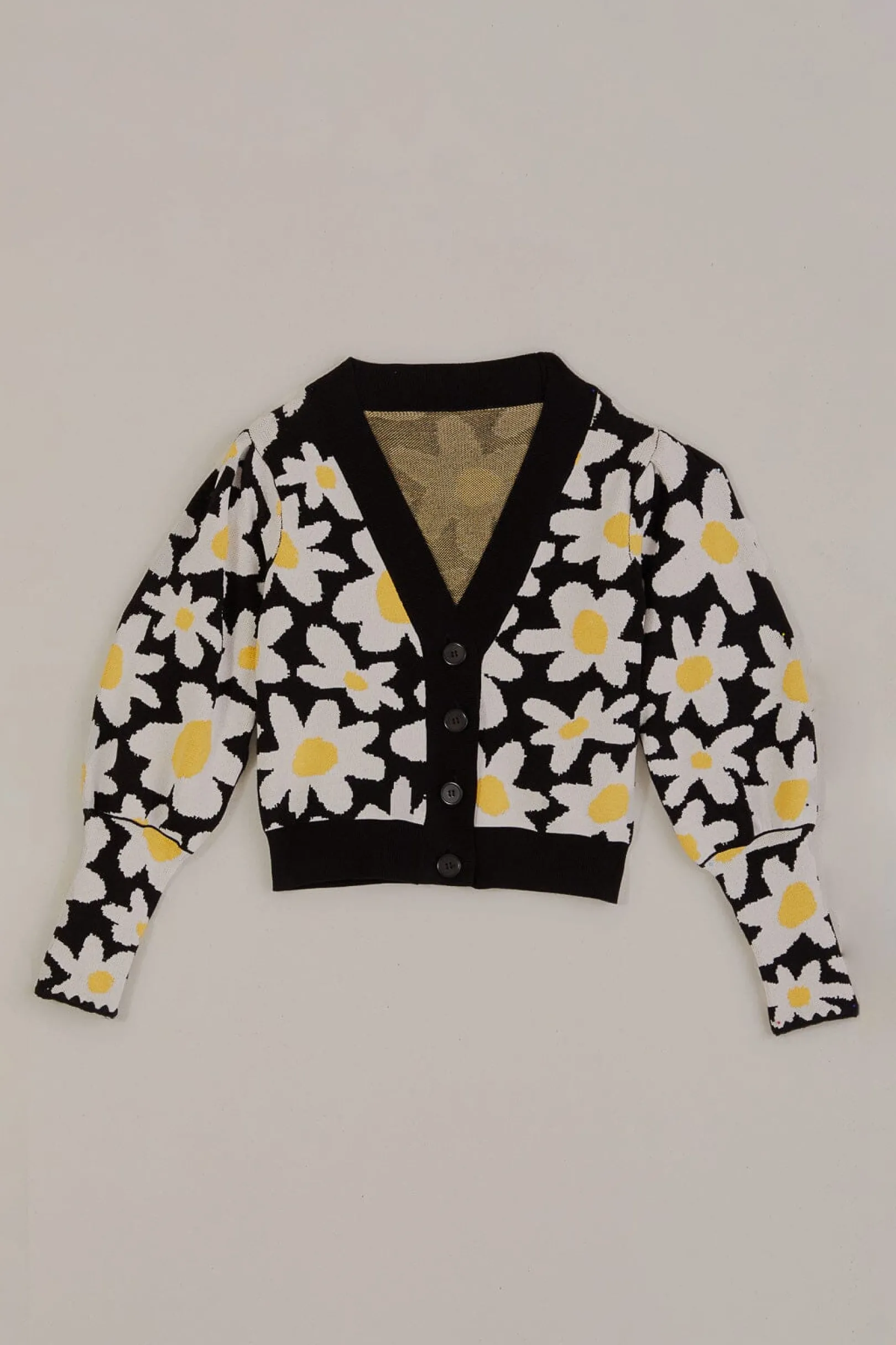 FARM Rio BLACK FLOWERS KNIT CARDIGAN Shop
