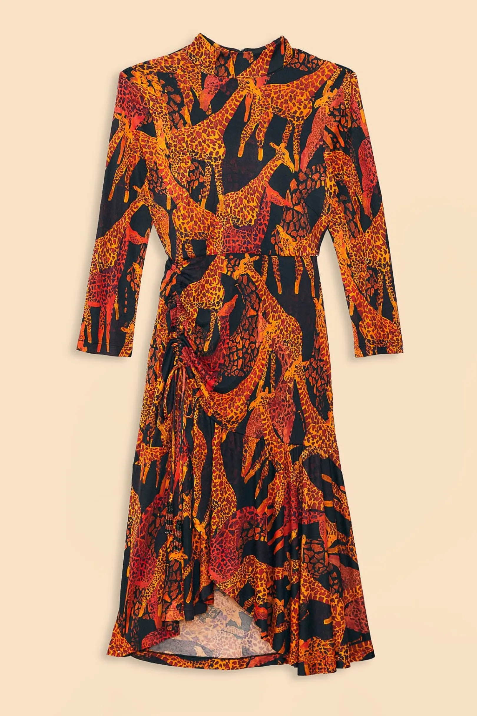 FARM Rio BLACK GIRAFFES SLIT MIDI DRESS Flash Sale