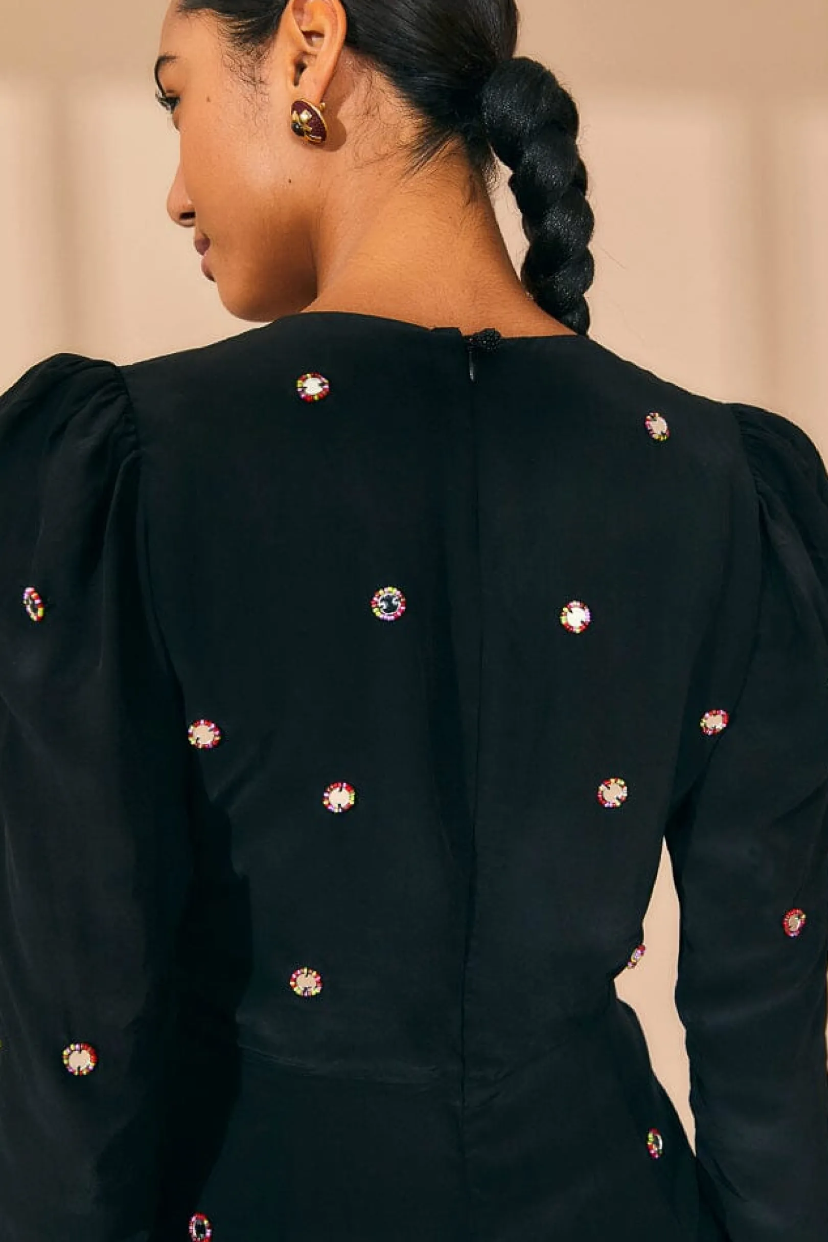 FARM Rio BLACK MIRROR EMBROIDERED JUMPSUIT Fashion