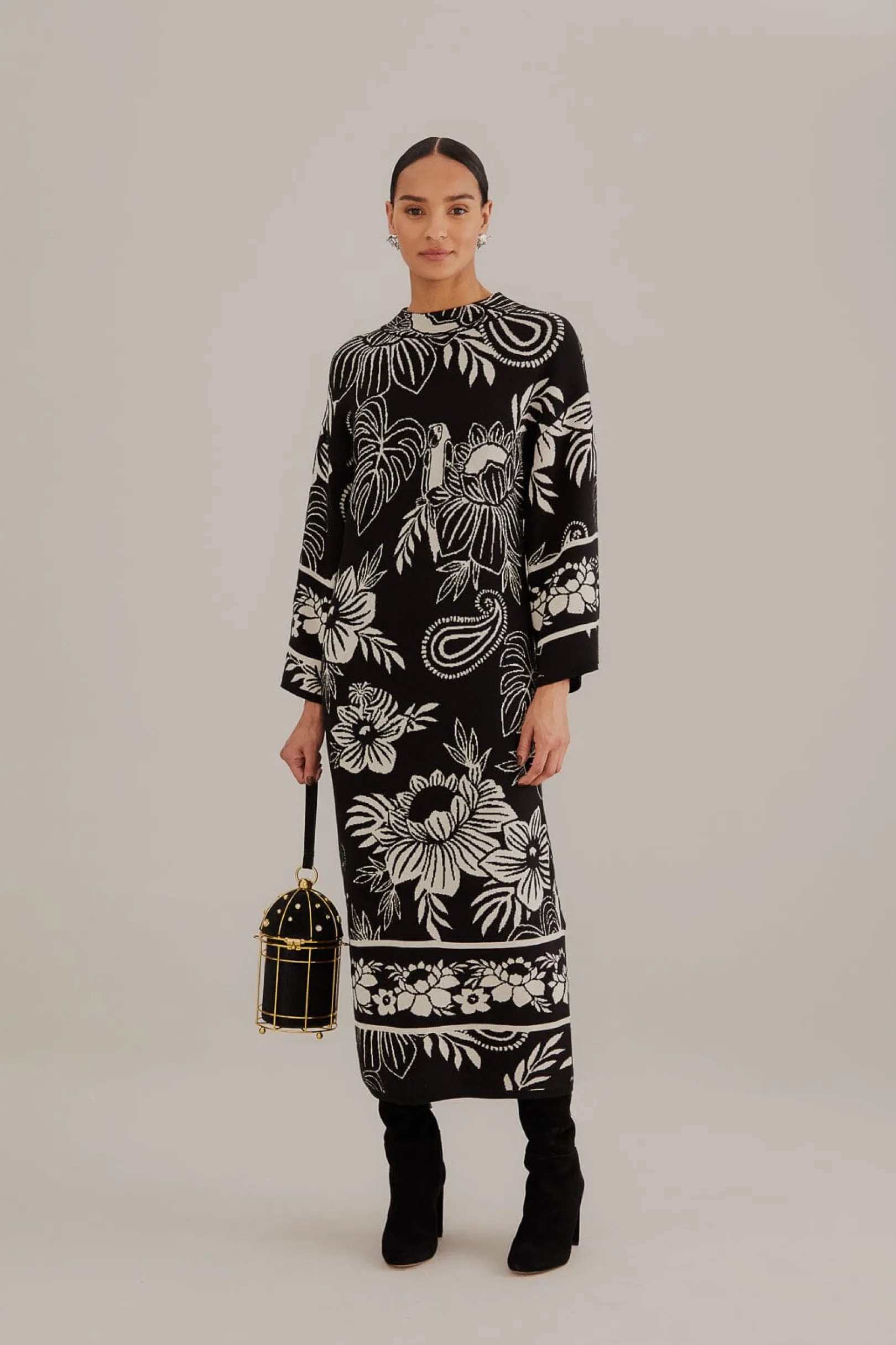 FARM Rio BLACK PAISLEY BLOOM KNIT DRESS Online