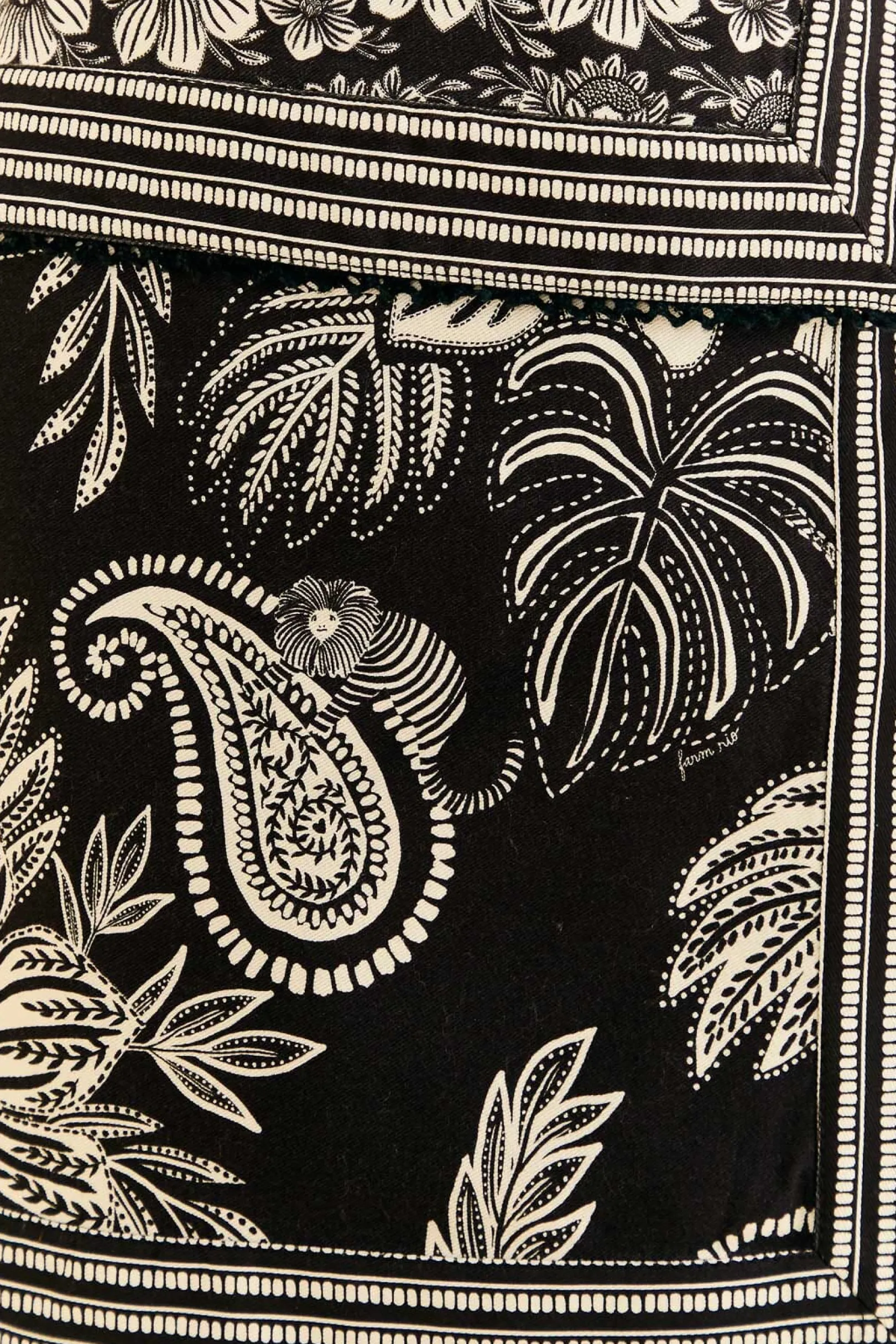 FARM Rio BLACK PAISLEY BLOOM MINI SKIRT Outlet