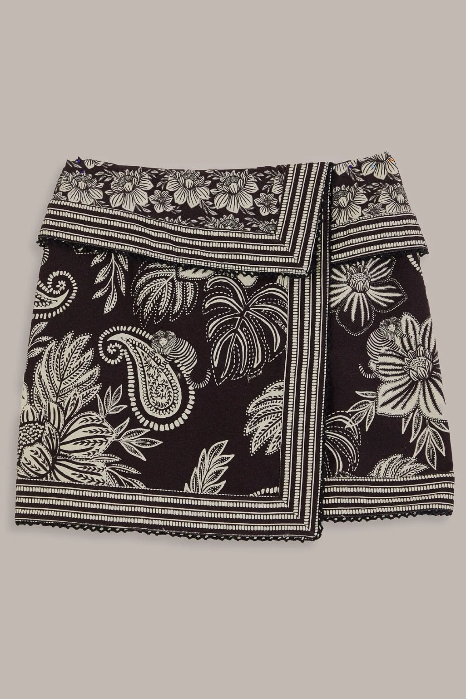 FARM Rio BLACK PAISLEY BLOOM MINI SKIRT Outlet