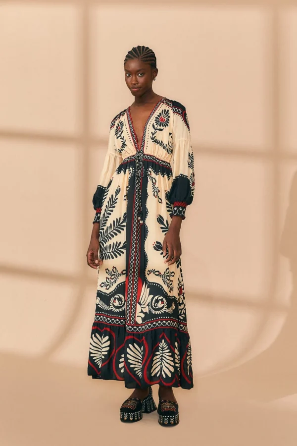 FARM Rio BLACK PASSION SCARF MAXI DRESS Cheap