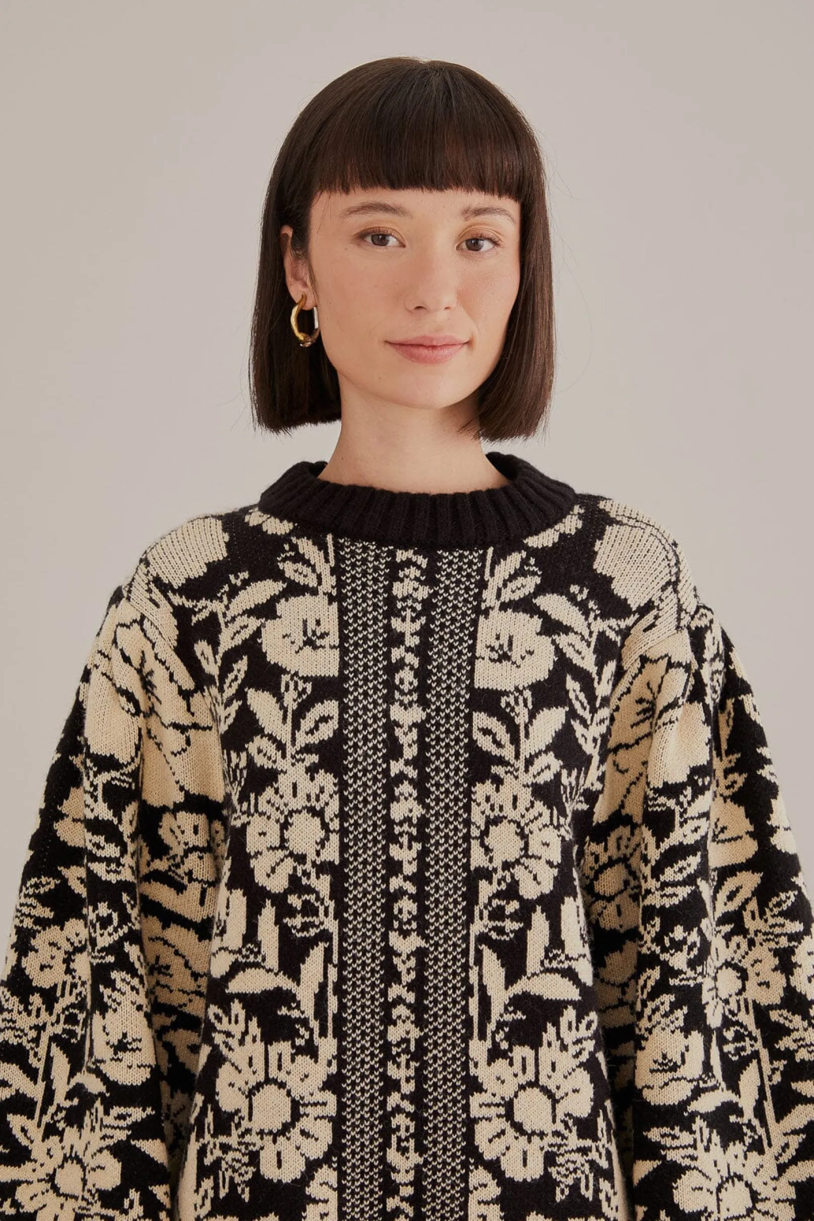 FARM Rio BLACK PINEAPPLE GARDEN MINI SWEATER DRESS New