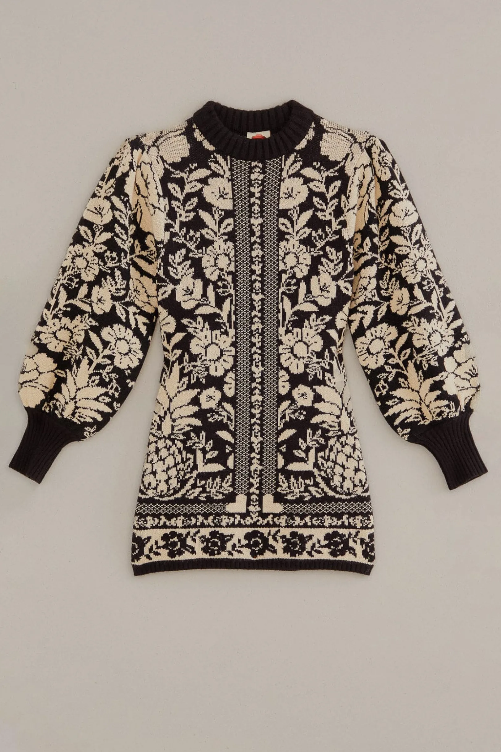 FARM Rio BLACK PINEAPPLE GARDEN MINI SWEATER DRESS New