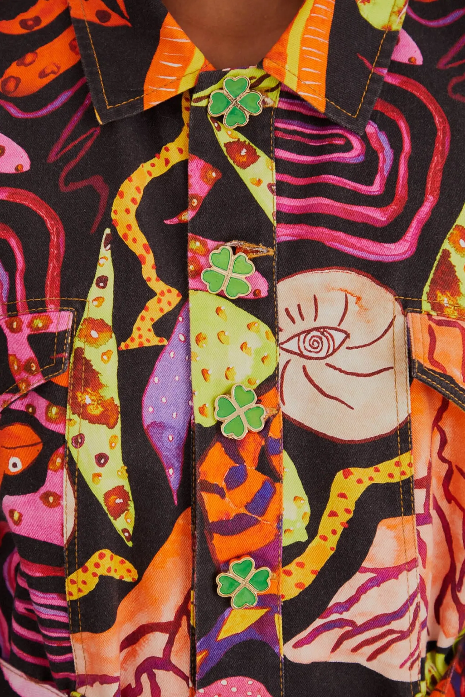 FARM Rio BLACK PSYCHEDELIC GARDEN JUMPSUIT Clearance
