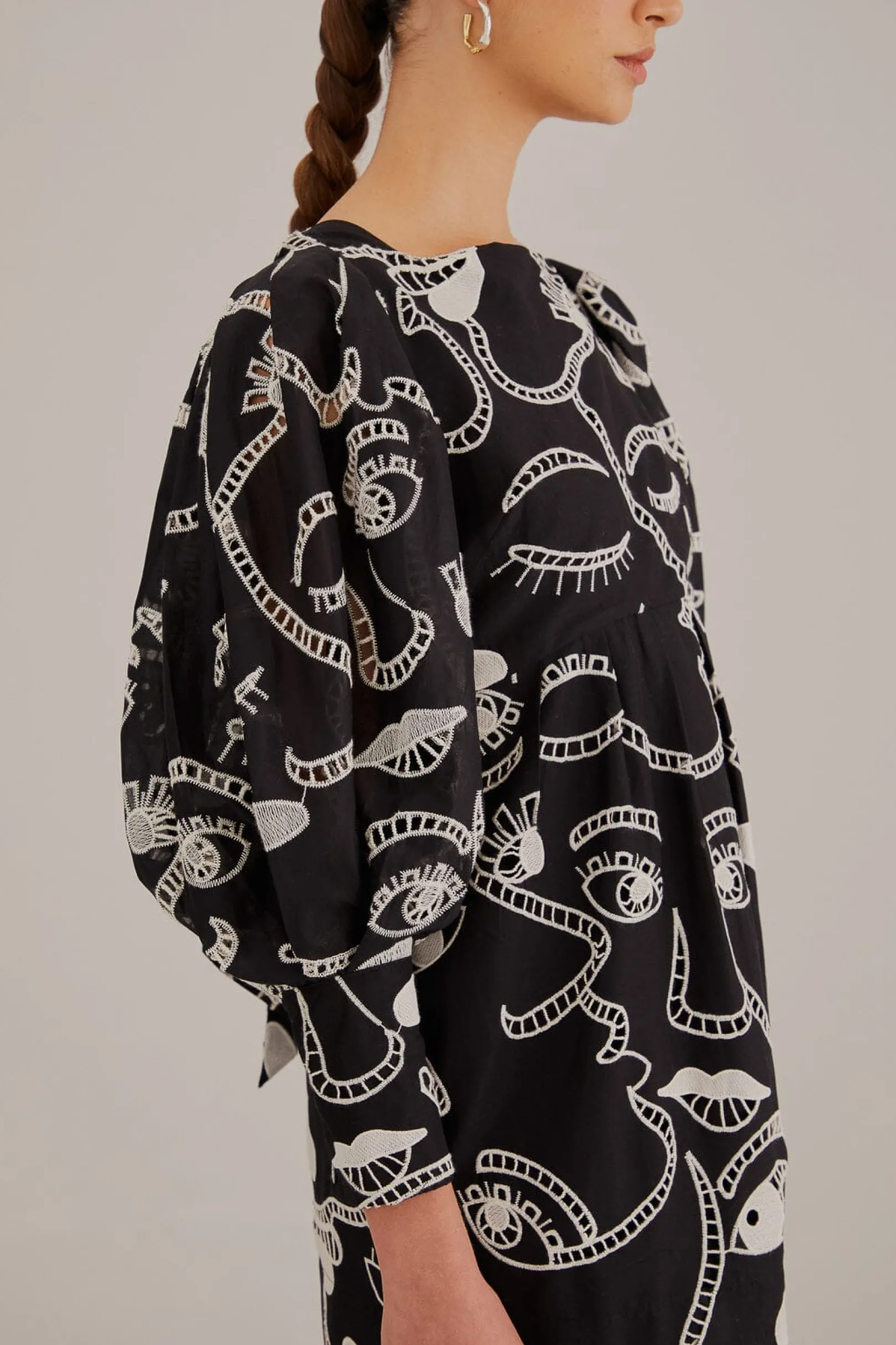 FARM Rio BLACK RICHELIEU FACES MINI DRESS Online