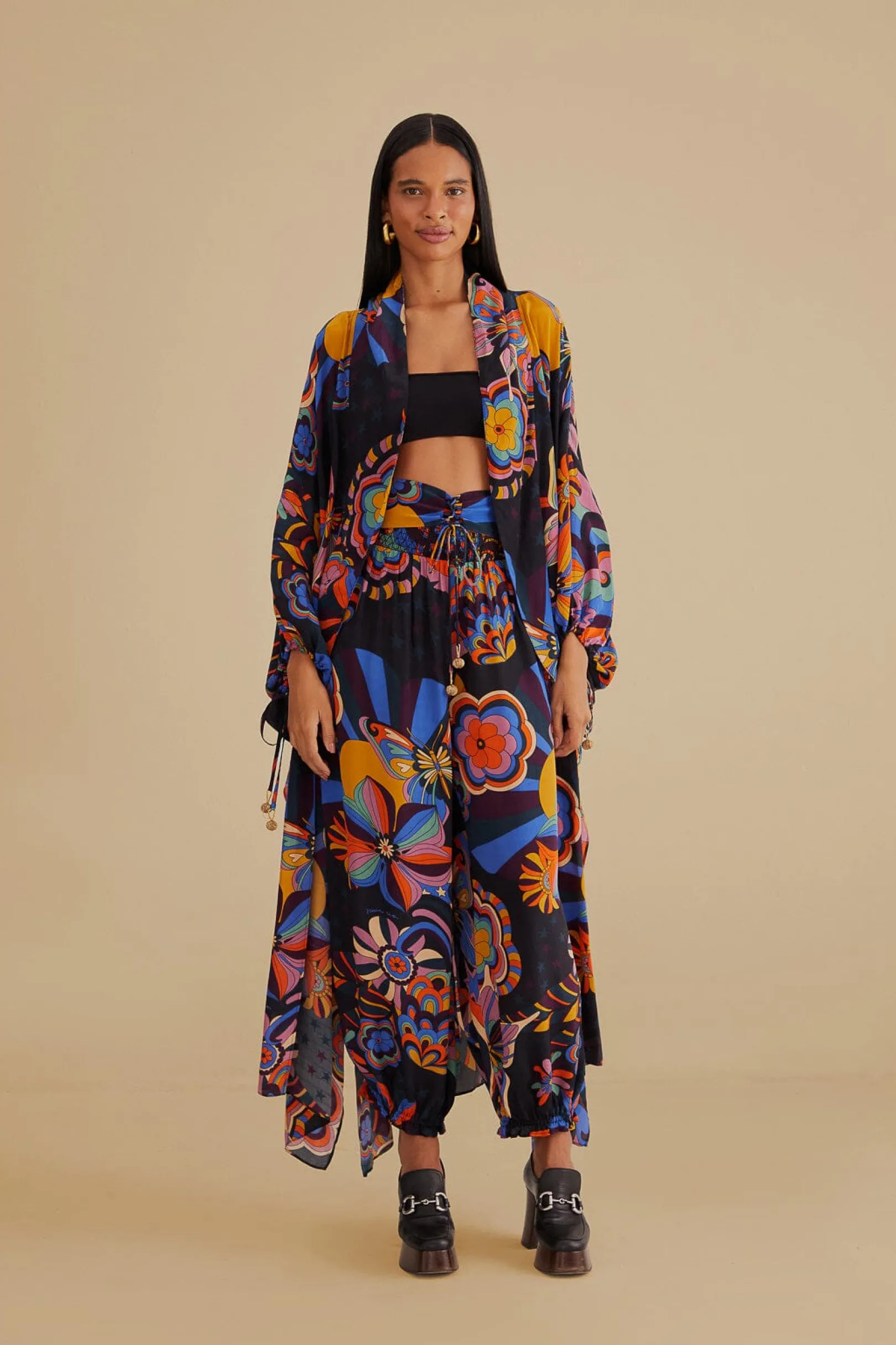 FARM Rio BLACK 70S VIBE PANTS Discount