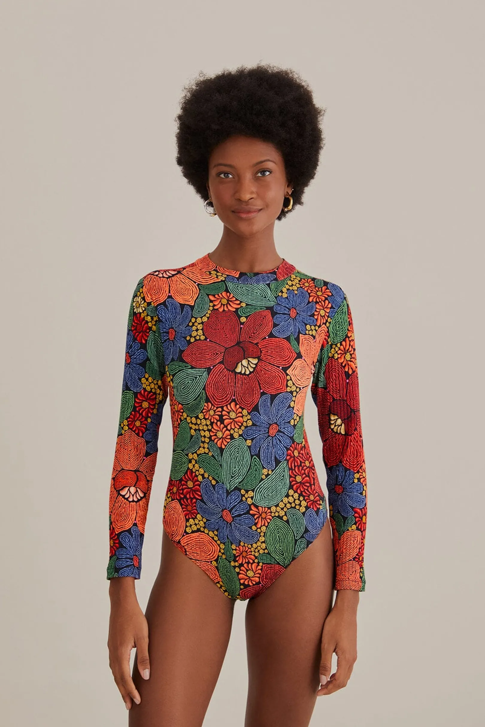 FARM Rio BLACK STITCHED FLOWERS ORGANIC COTTON BODYSUIT Store