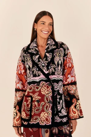FARM Rio BLACK SWEET MERMAIDS KNIT BLAZER Discount