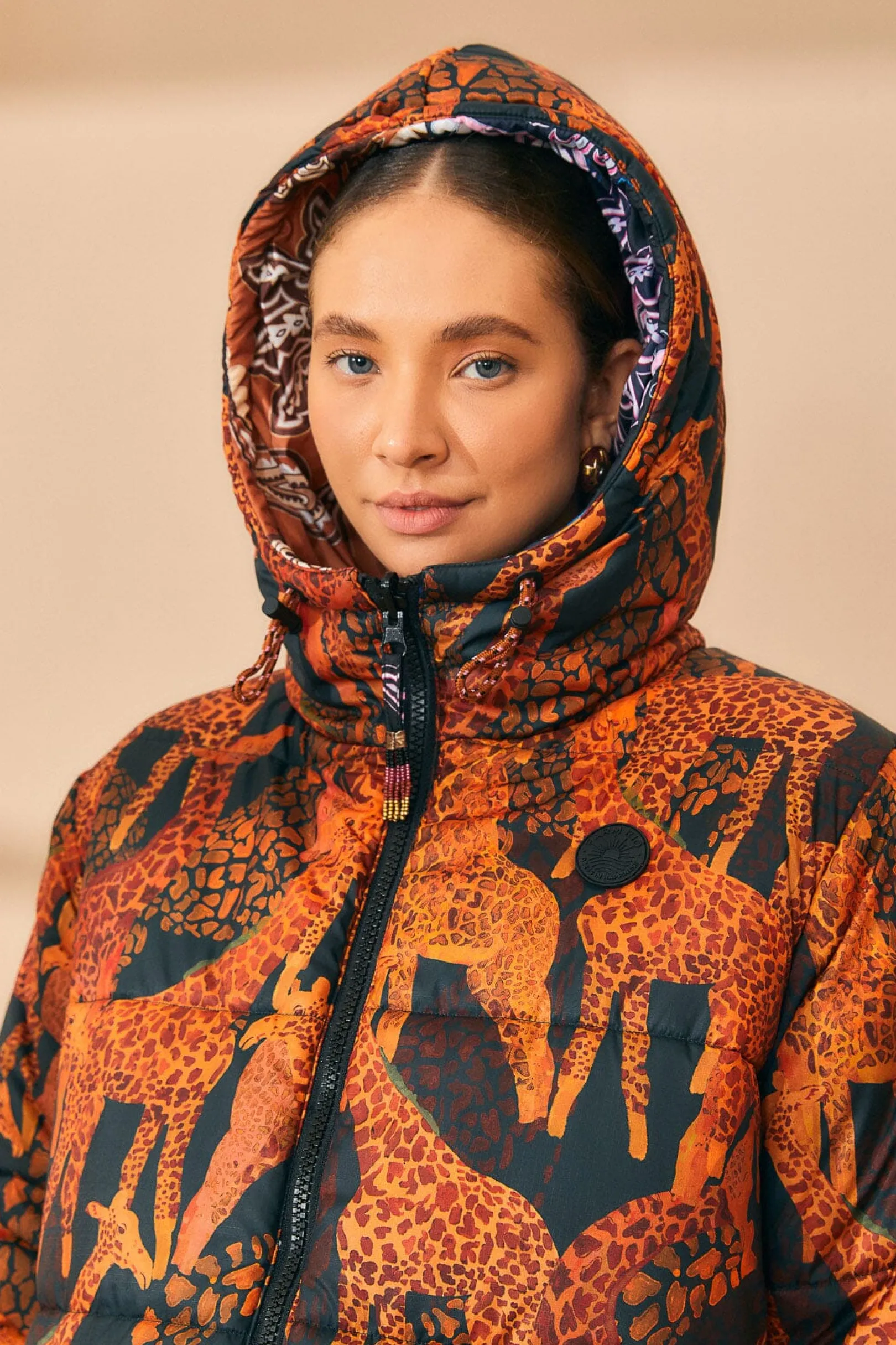FARM Rio BLACK SWEET MERMAIDS REVERSIBLE PUFFER JACKET Flash Sale
