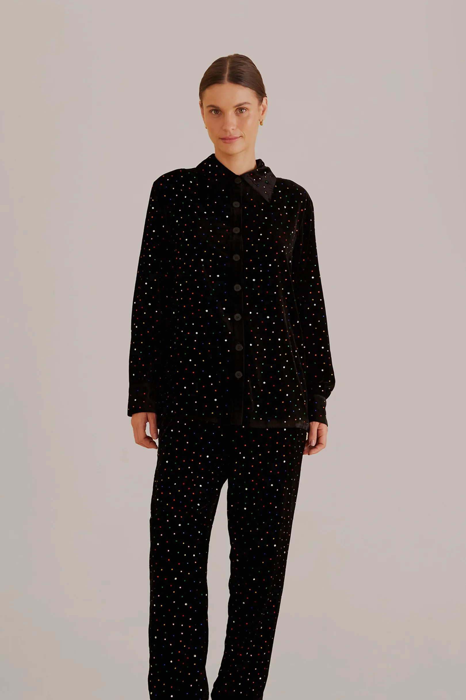 FARM Rio BLACK VELVET PANTS New