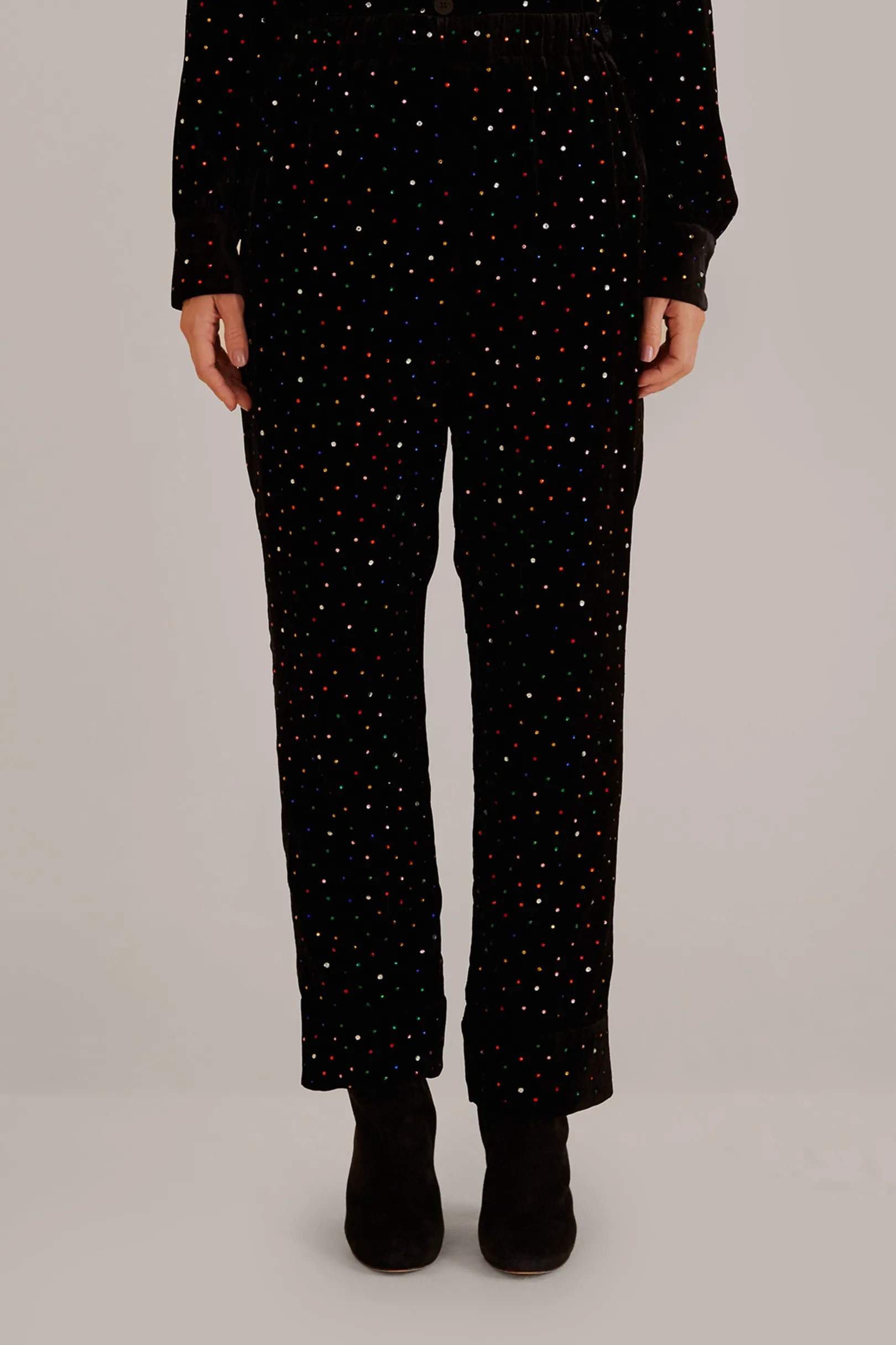 FARM Rio BLACK VELVET PANTS New