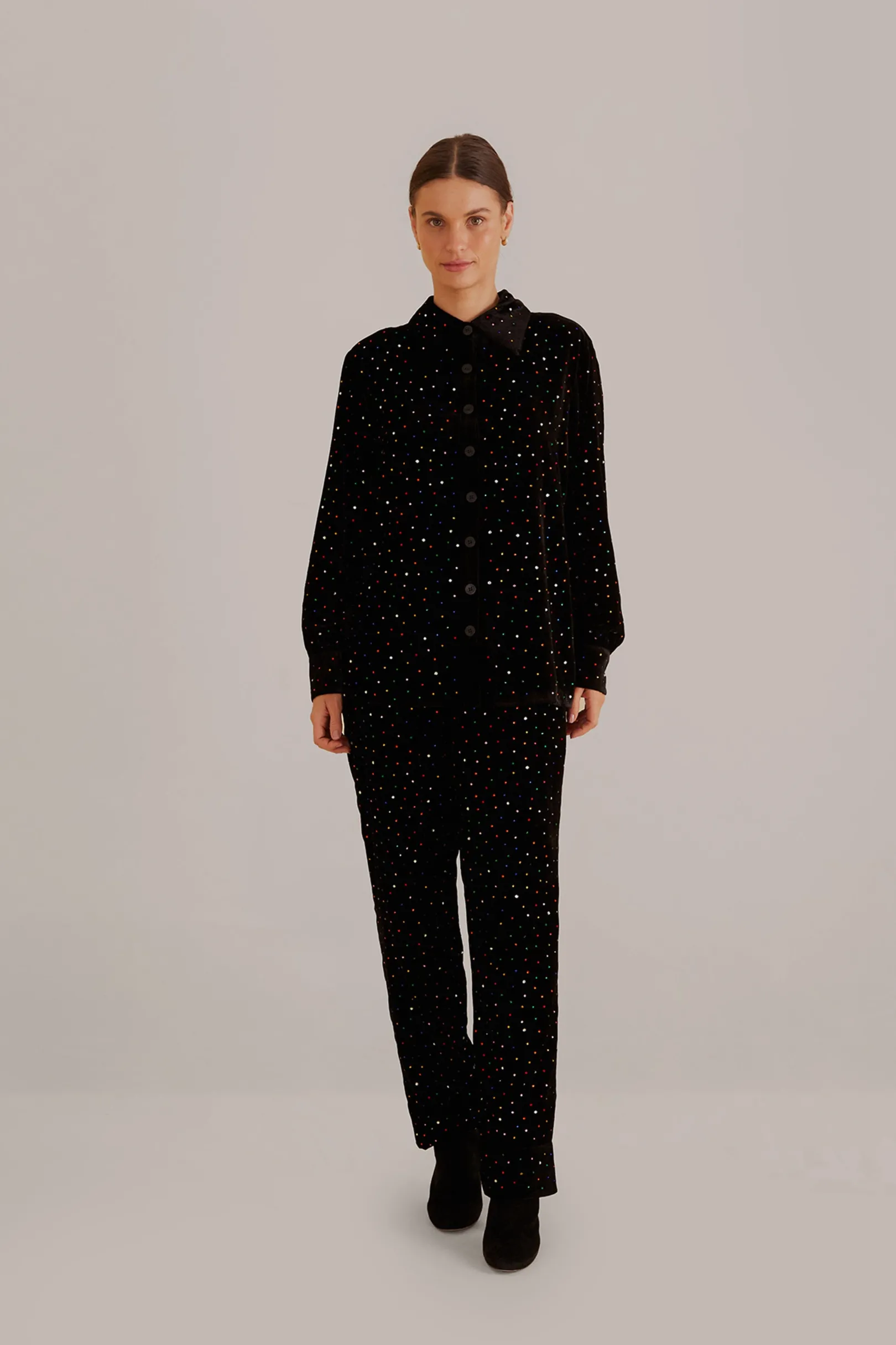 FARM Rio BLACK VELVET PANTS New
