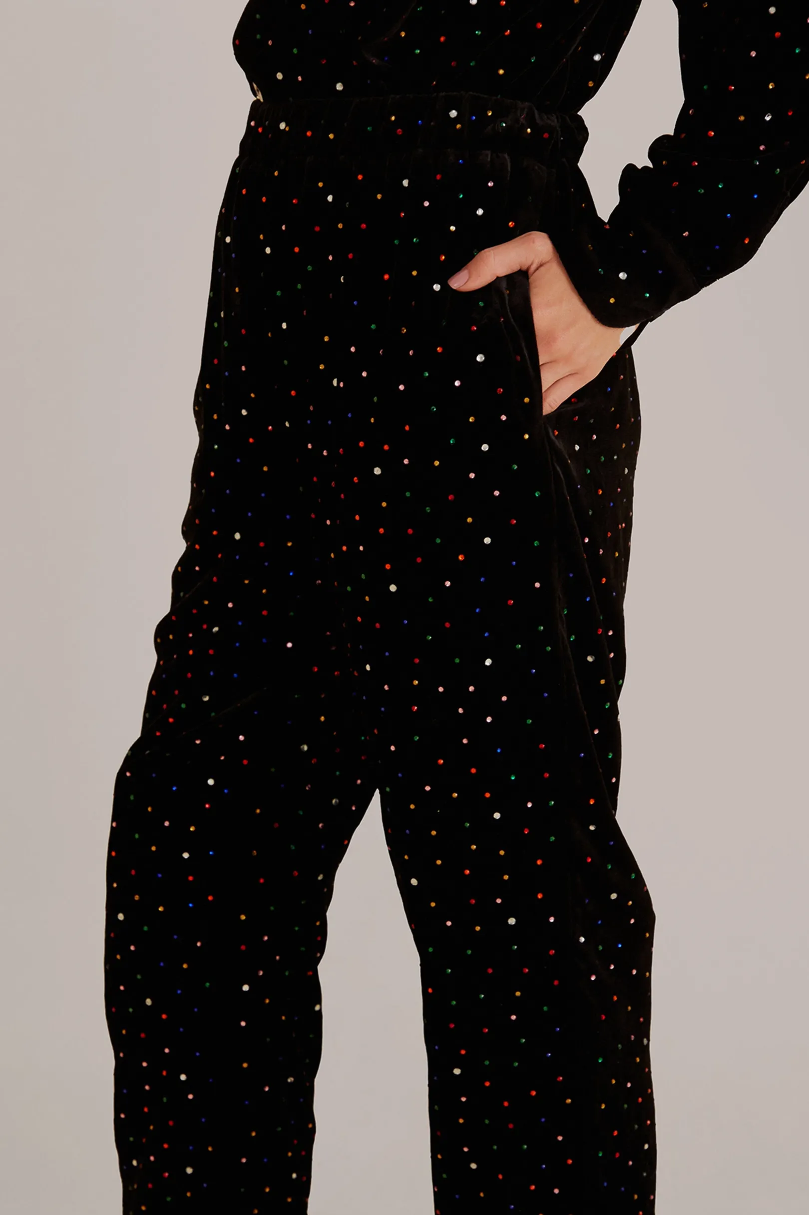 FARM Rio BLACK VELVET PANTS New