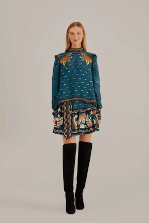 FARM Rio BLUE AINIKA CHILL MINI SKIRT Cheap