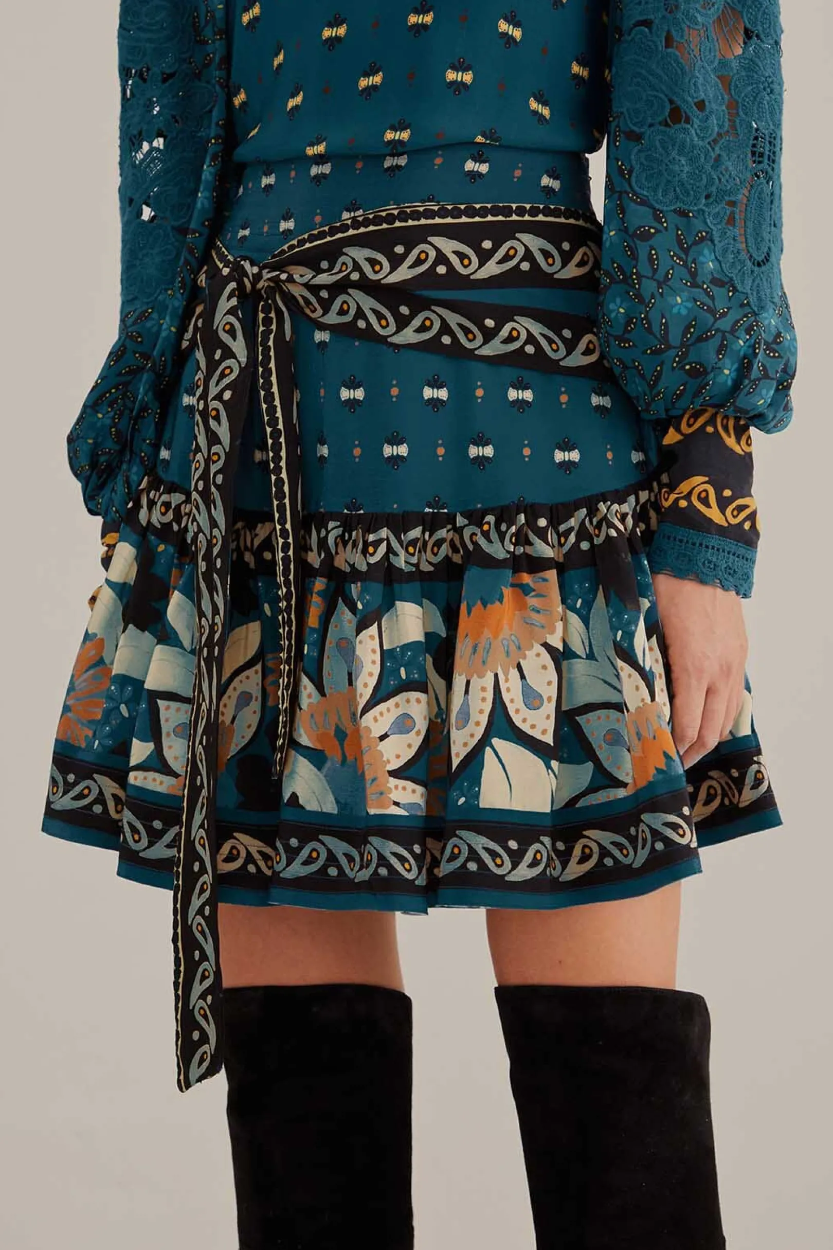 FARM Rio BLUE AINIKA CHILL MINI SKIRT Cheap