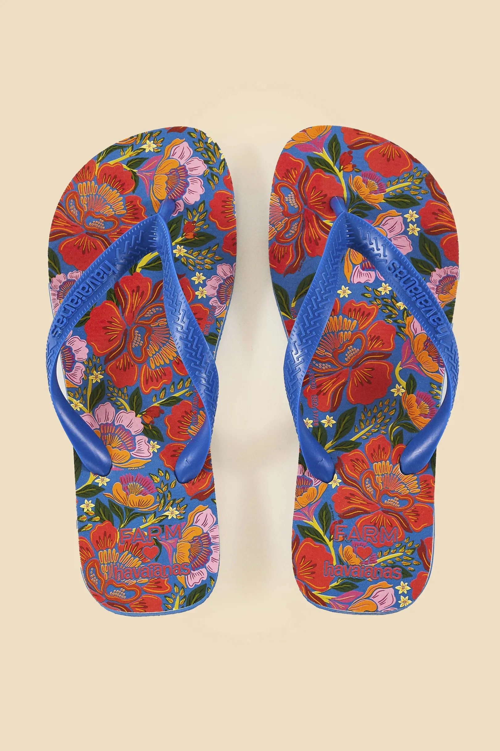 FARM Rio BLUE FLOWERS GARDEN HAVAIANAS SANDALS Cheap