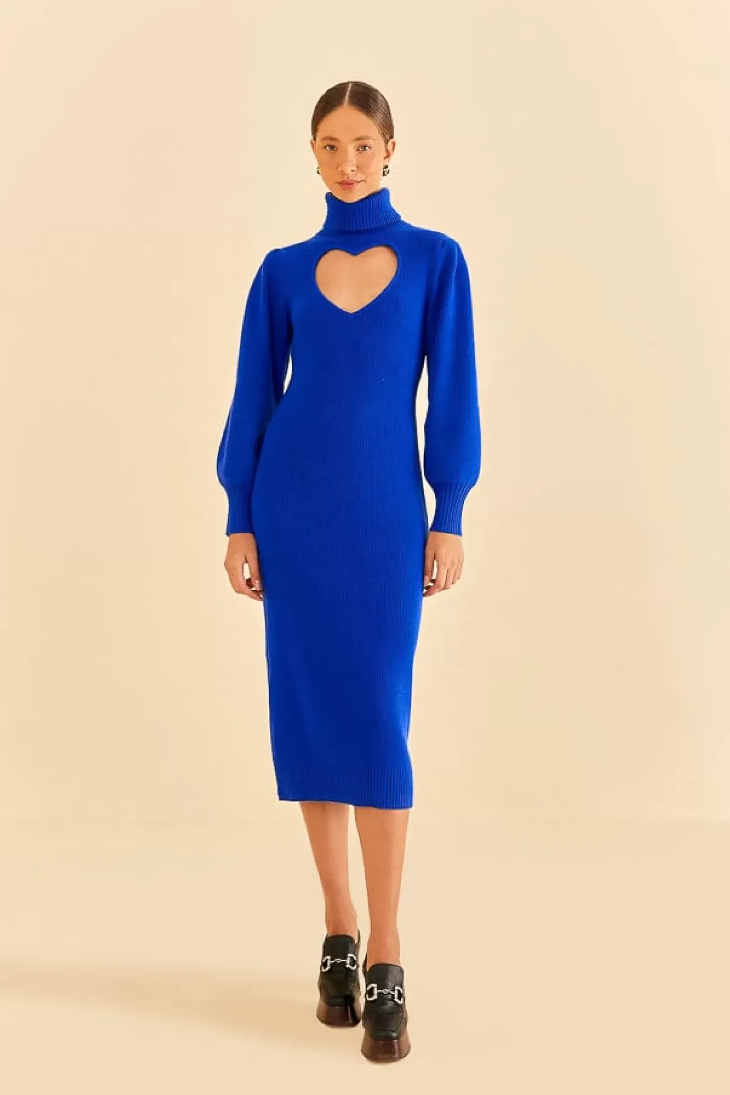 FARM Rio BLUE HEART NECKLINE KNIT DRESS Best Sale
