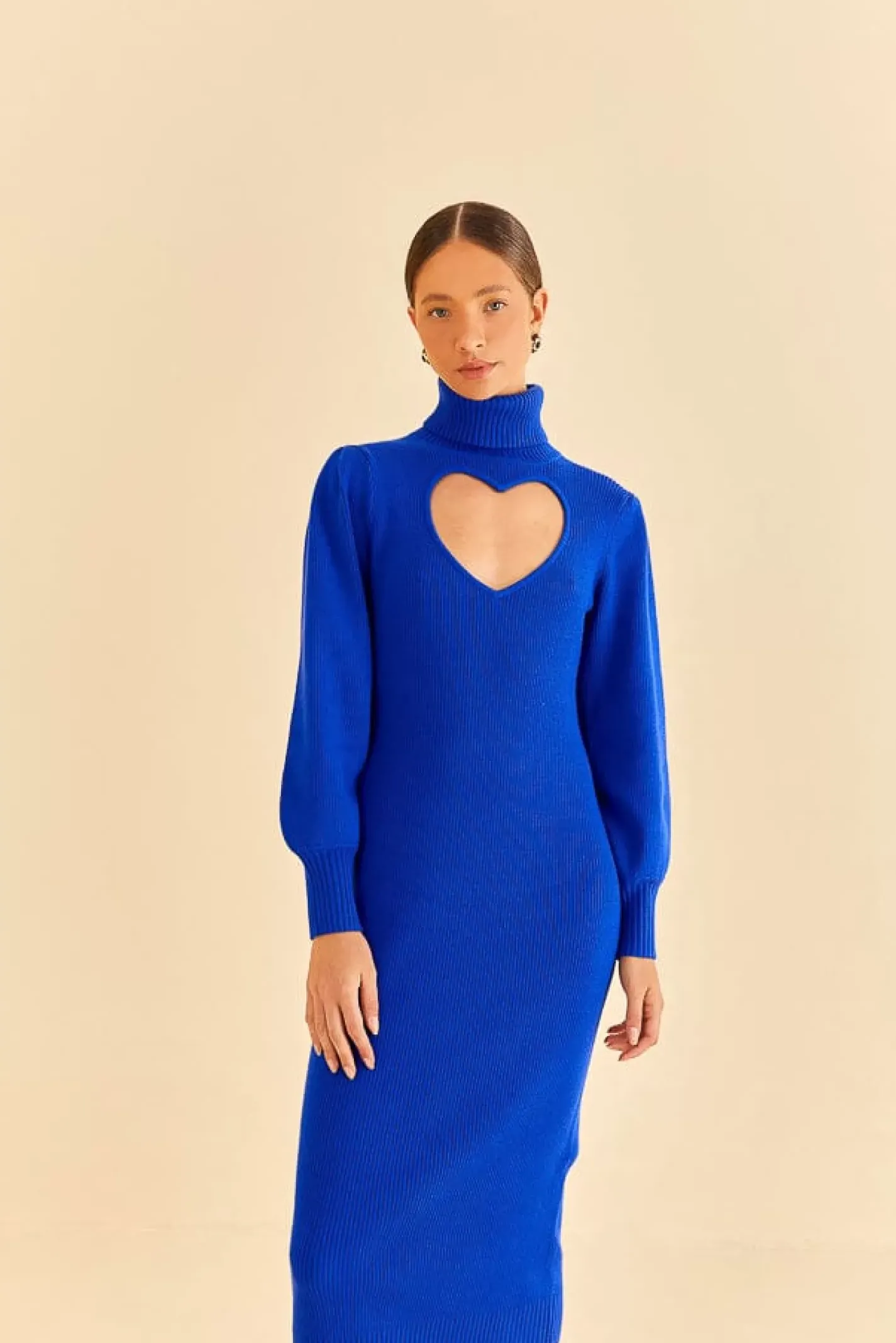 FARM Rio BLUE HEART NECKLINE KNIT DRESS Best Sale
