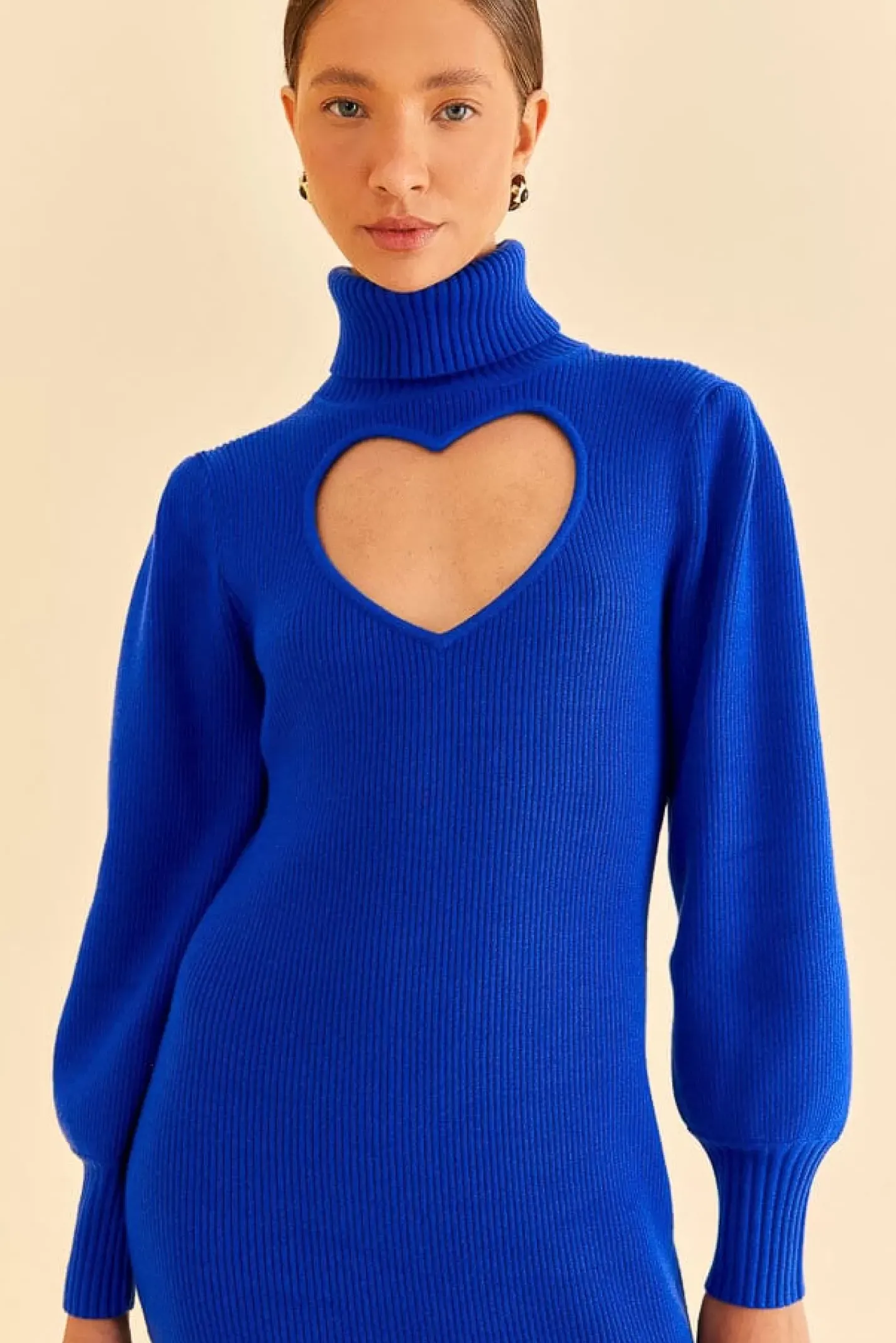 FARM Rio BLUE HEART NECKLINE KNIT DRESS Best Sale
