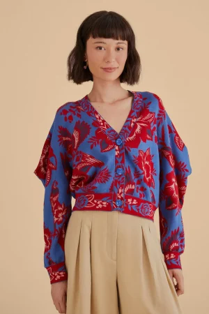 FARM Rio BLUE LACE GARDEN CARDIGAN Store