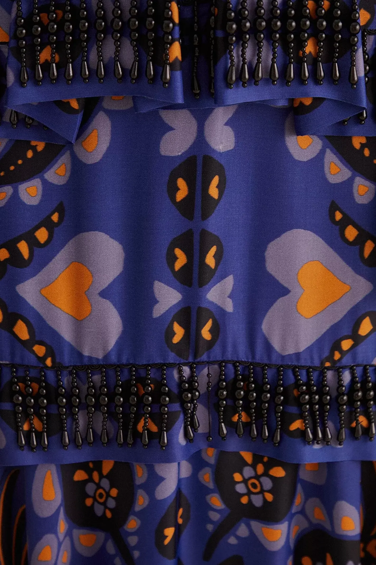 FARM Rio BLUE MARTINA SCARF BEADED MIDI SKIRT Outlet