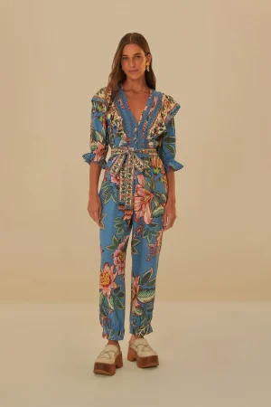 FARM Rio BLUE WONDERFUL BOUQUET LENZING™ ECOVERO™ EUROFLAX™ JUMPSUIT New