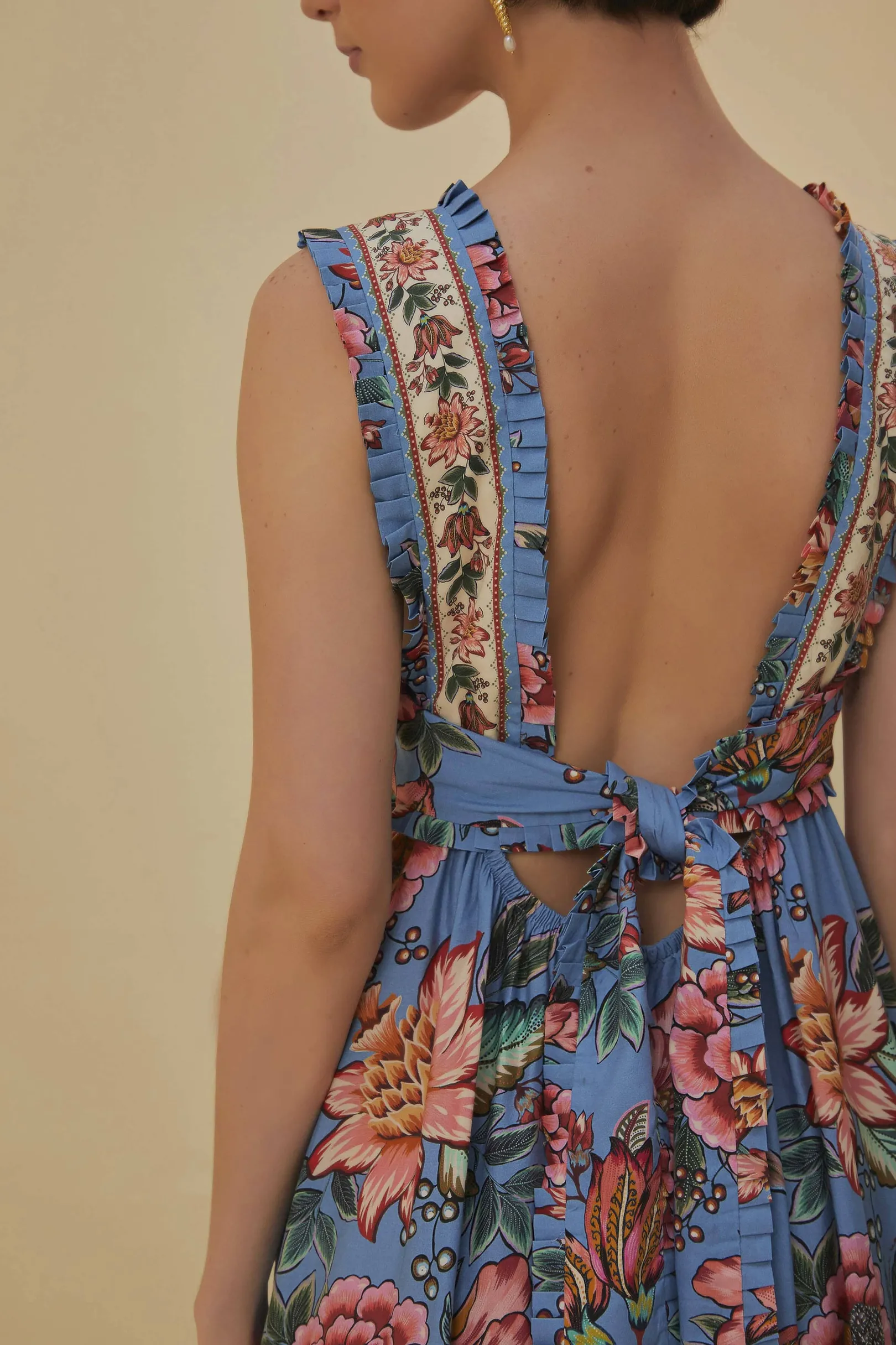 FARM Rio BLUE WONDERFUL BOUQUET SLEEVELESS MAXI DRESS Outlet