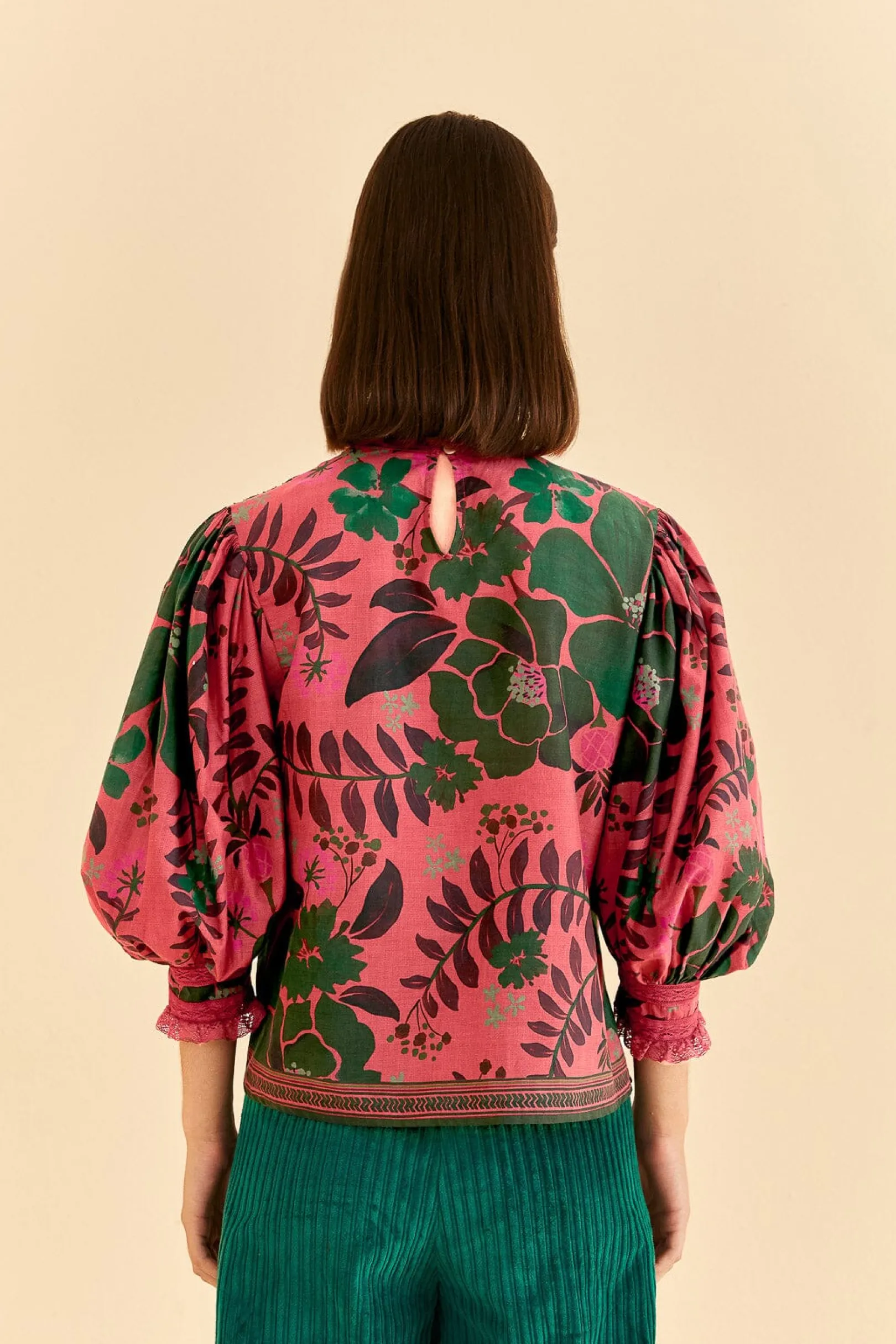 FARM Rio BLUSH FLORAL YARD BLOUSE New