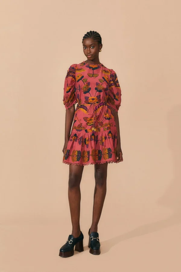 FARM Rio BLUSH LIVING BLOOM SHORT SLEEVE MINI DRESS Sale