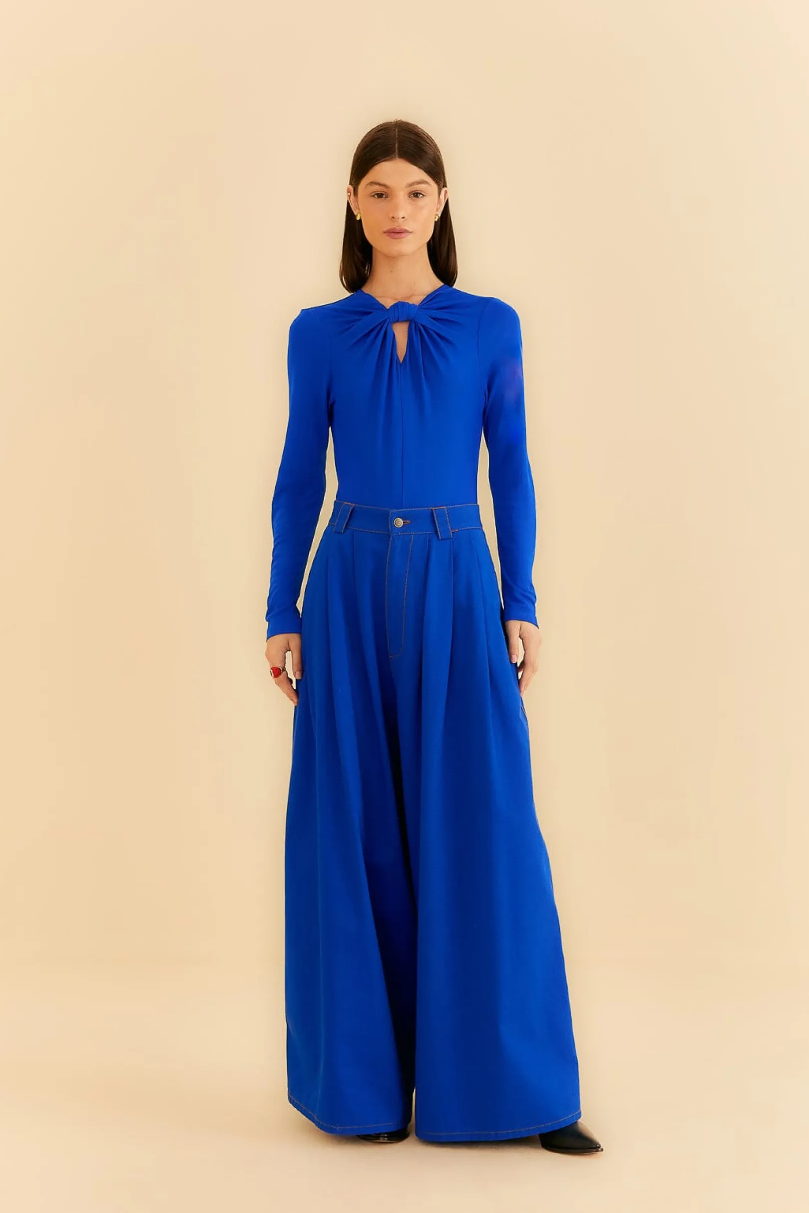 FARM Rio BRIGHT BLUE LONG SLEEVE BODYSUIT Flash Sale
