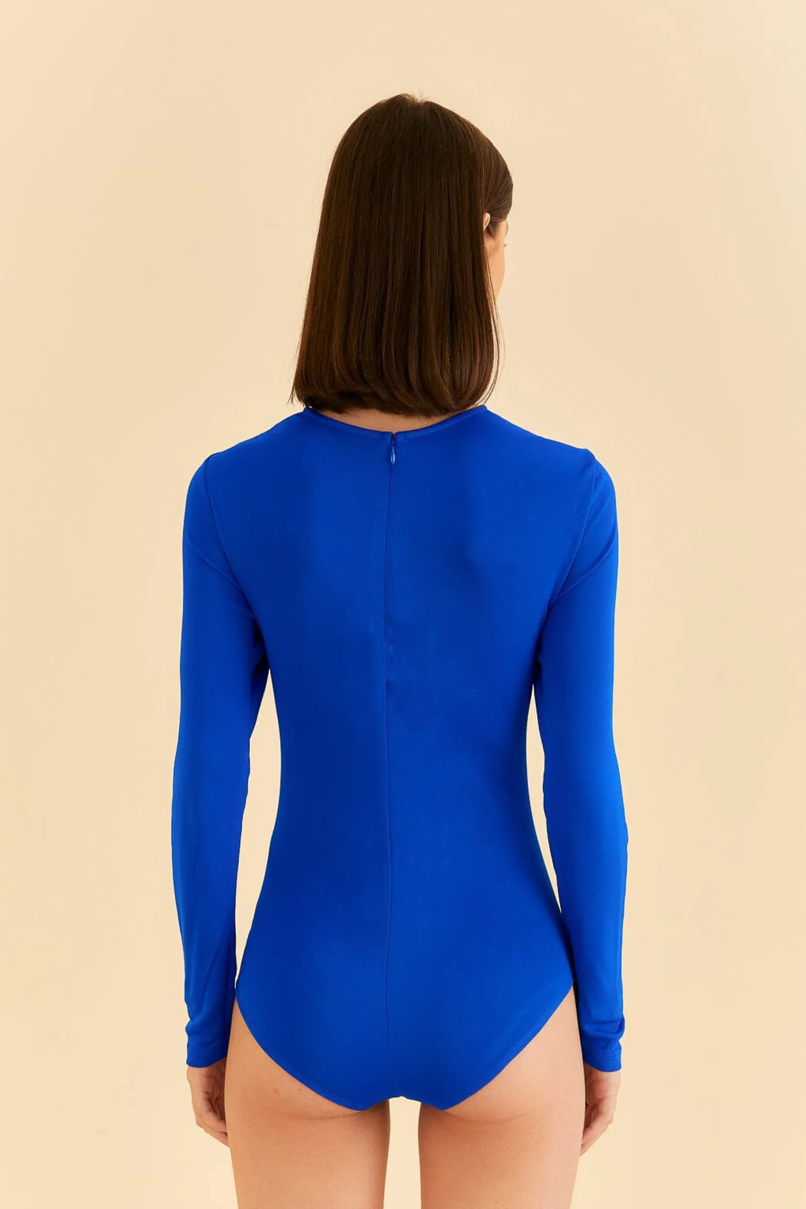 FARM Rio BRIGHT BLUE LONG SLEEVE BODYSUIT Flash Sale