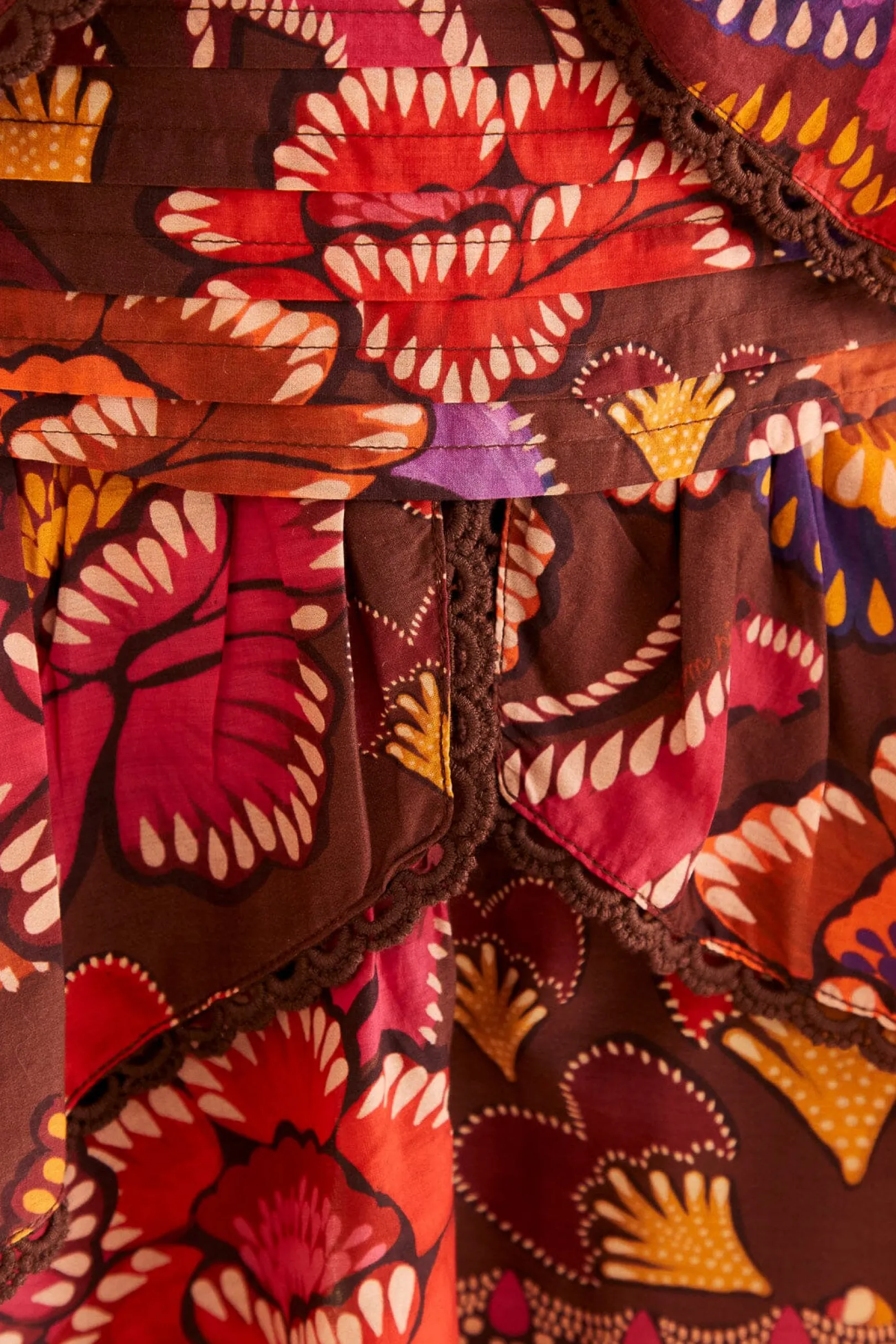 FARM Rio BROWN BRIGHT FLORA MINI SKIRT Best