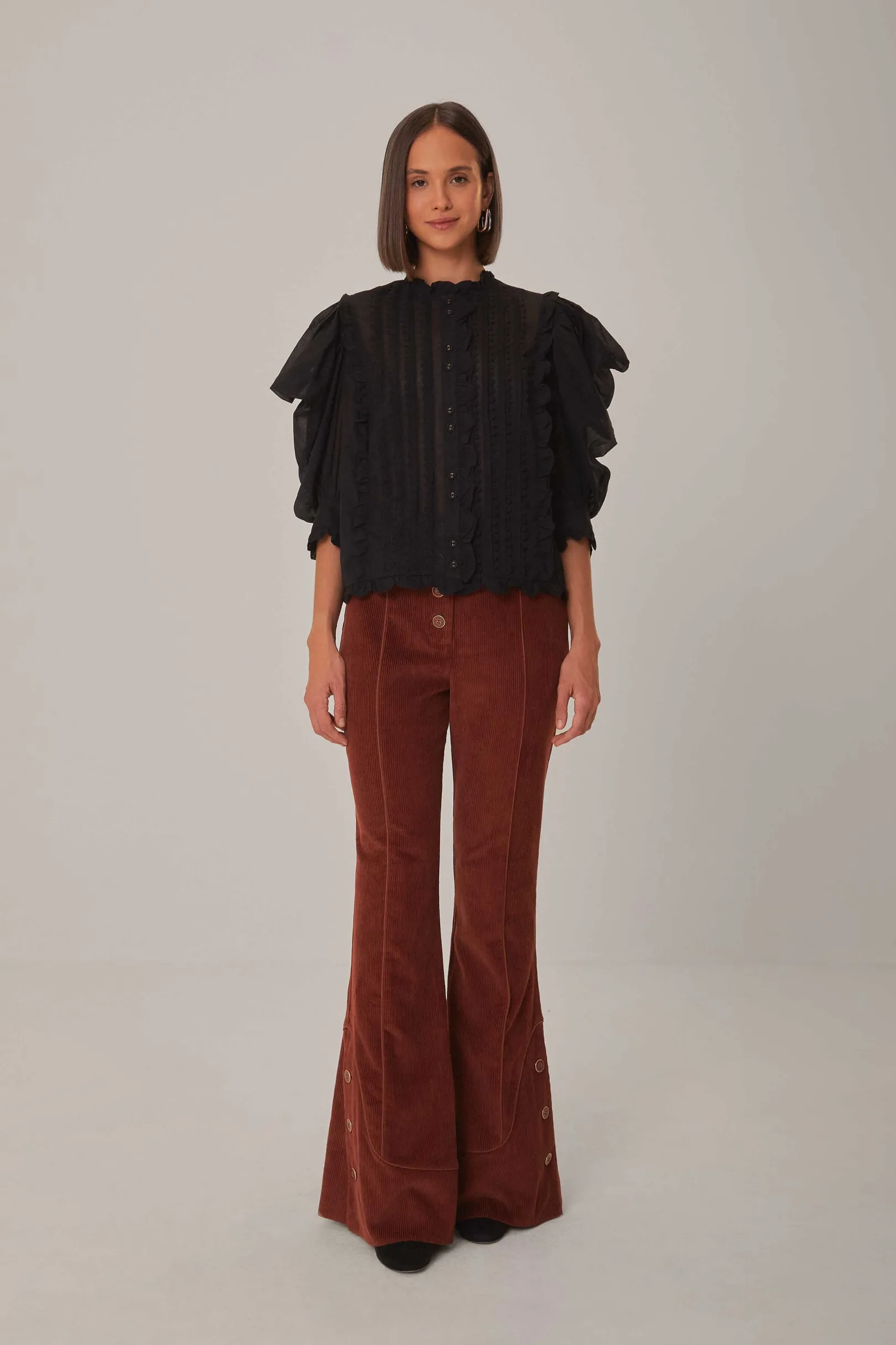 FARM Rio BROWN FLARE PANTS Sale