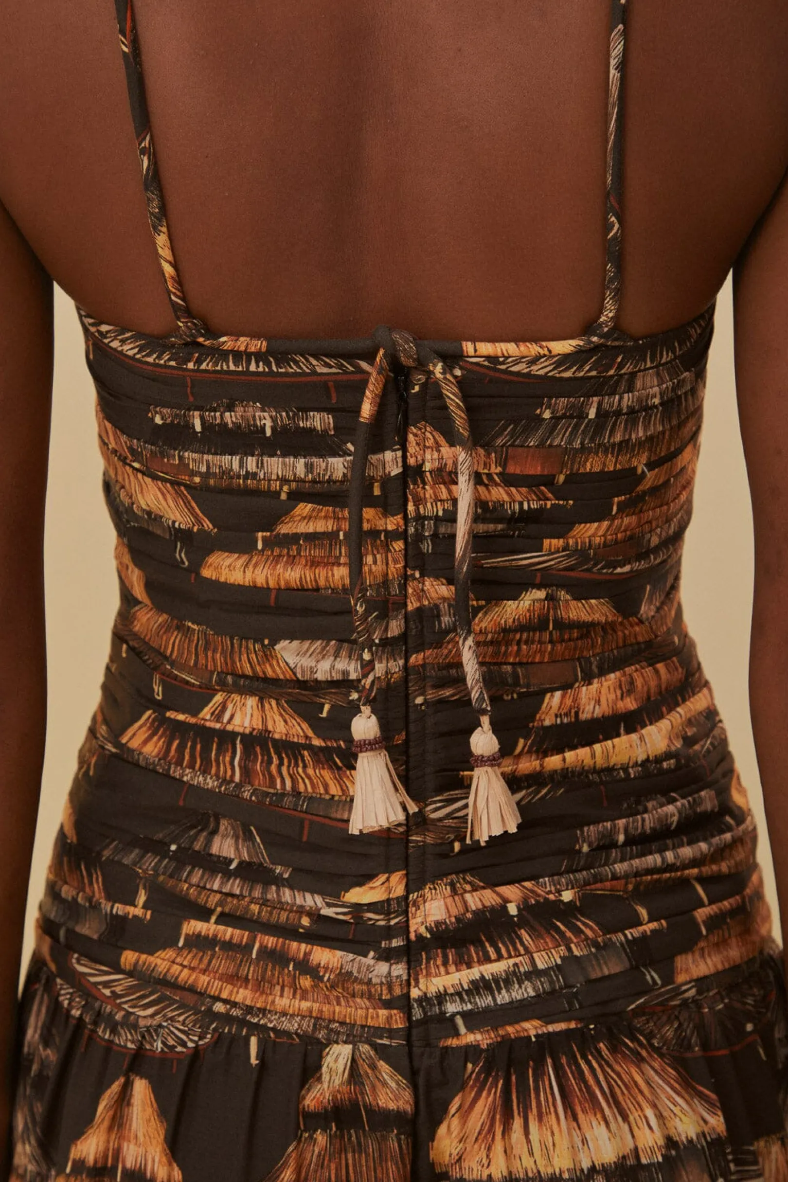 FARM Rio BROWN SHUHU MAXI DRESS SLEEVELESS Clearance